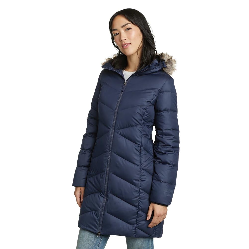 Eddie Bauer Women's Classic Down Parka - Lightweight Warm Winter Coat for Cold Weather, Water-Resistant, Hooded Jacket for Outdoor Activities & Daily Wear