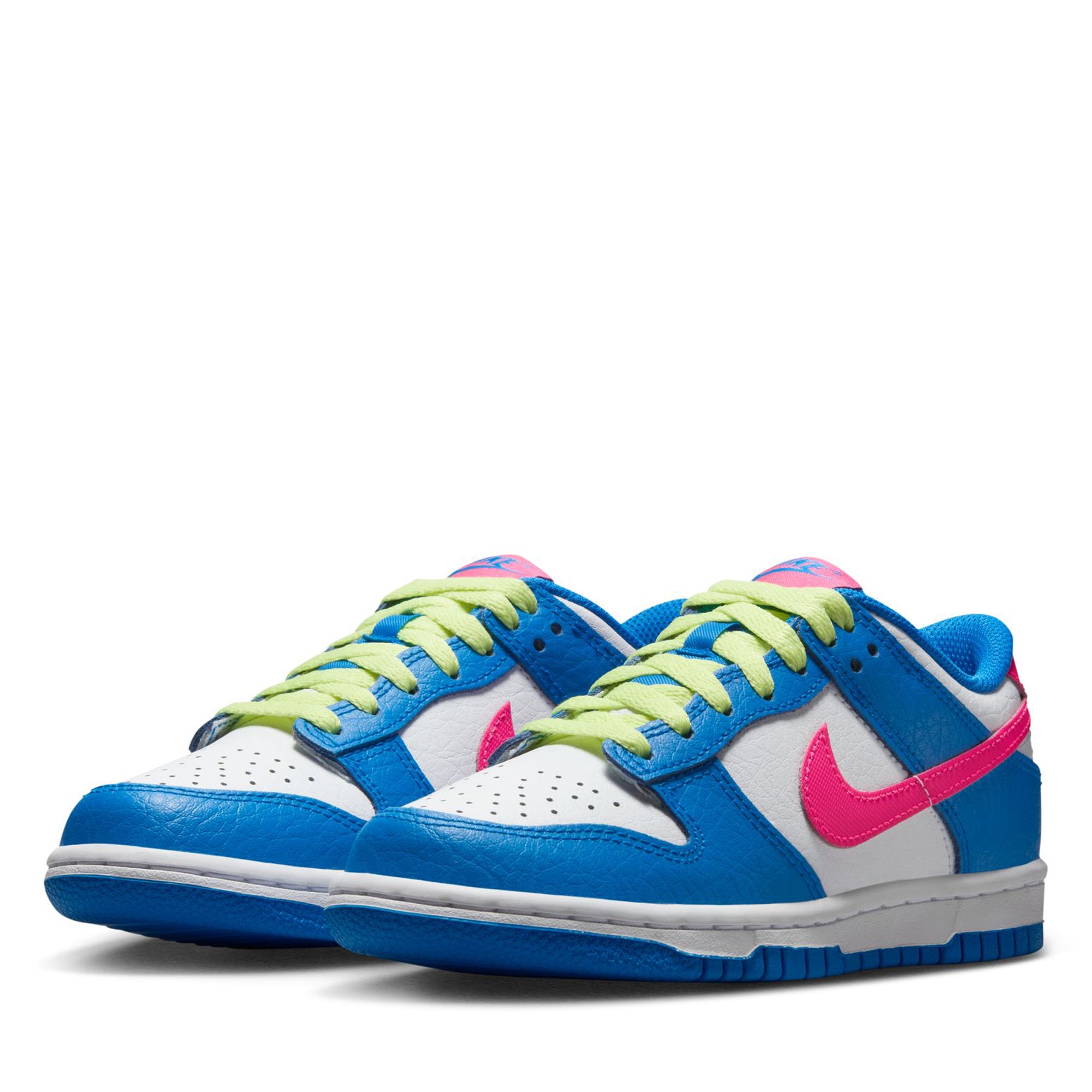 Nike Dunk Low GS Sneakers for Kids - Photo Blue & Hyper Pink - Comfortable Basketball Shoes for School, Sports & Casual Wear