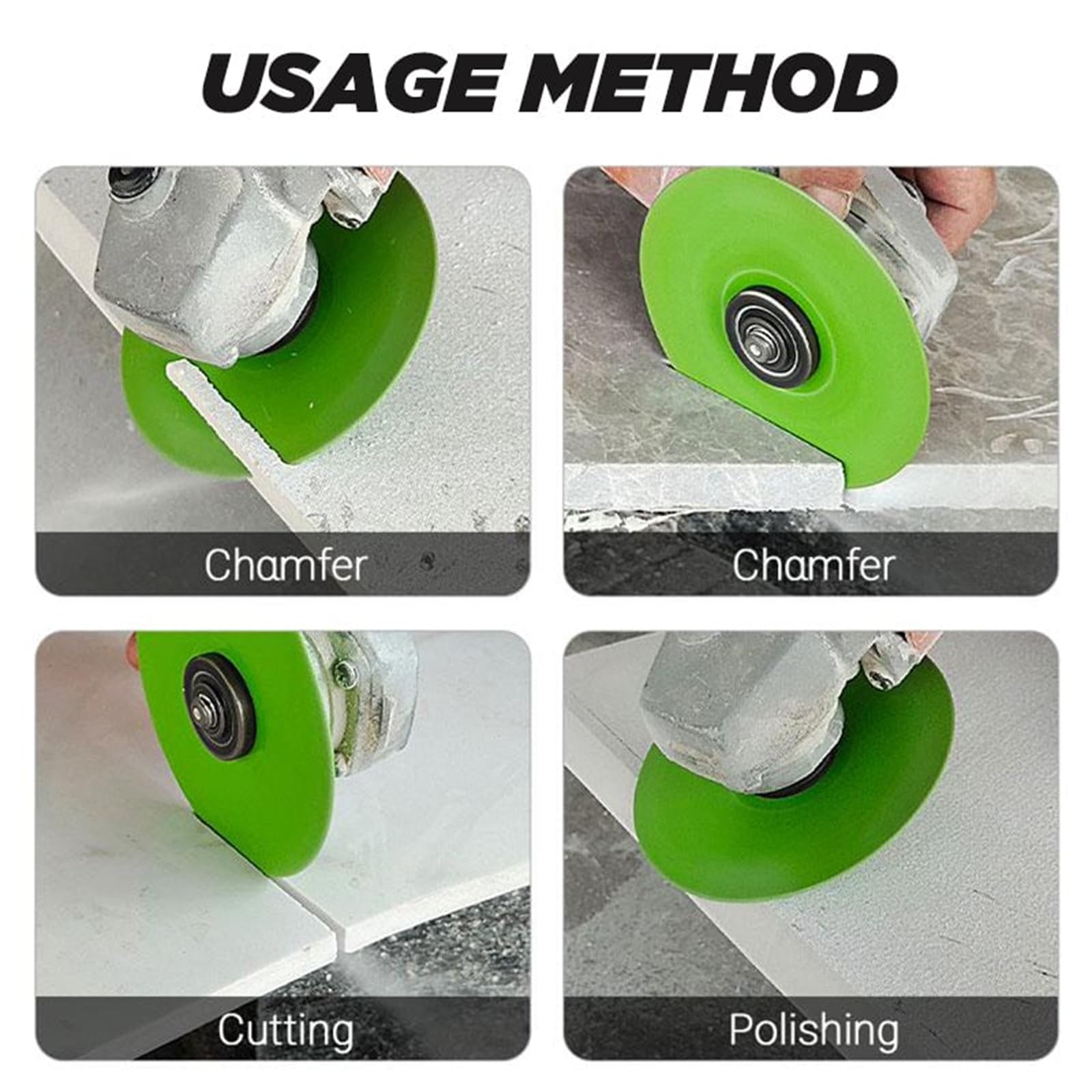 4 Inch Diamond Saw Blade for Angle Grinder - Glass Cutting Disc, Rock Slab Grinding Wheel, Tile Sanding Blade (Pack of 4) - Perfect for DIY Projects, Stone Polishing & Glass Crafting