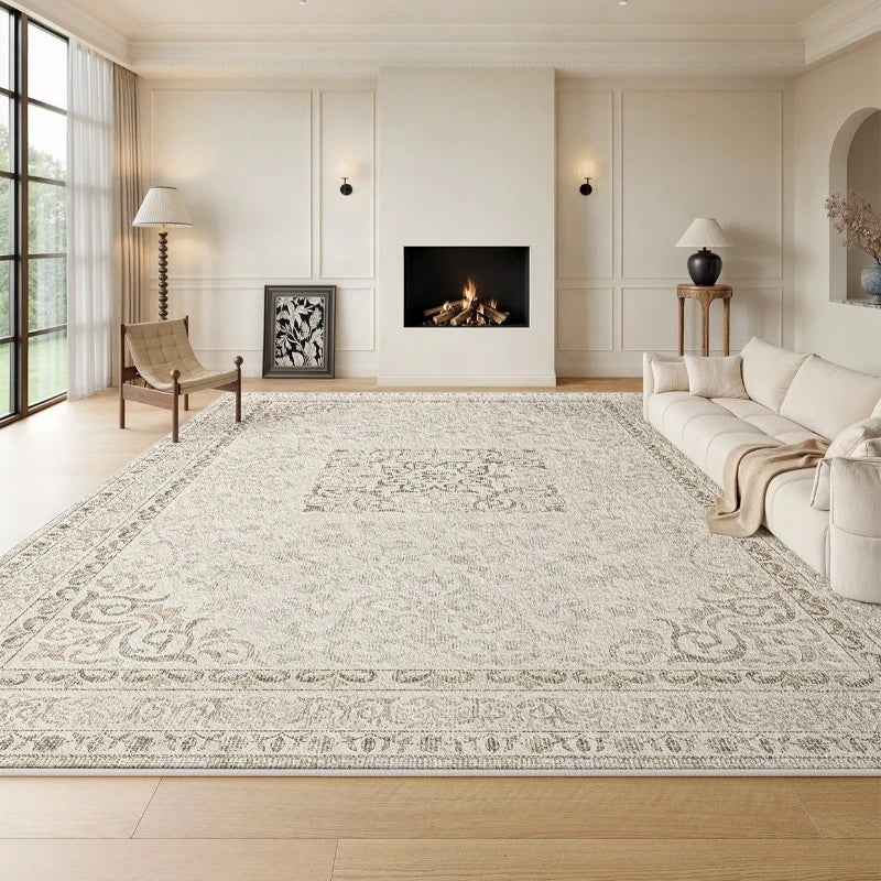 Adley Persian Faux Wool Waterproof Area Rug - Non-Slip Soft Living Room Rug for Bedroom, Dining Room, and Home Decor