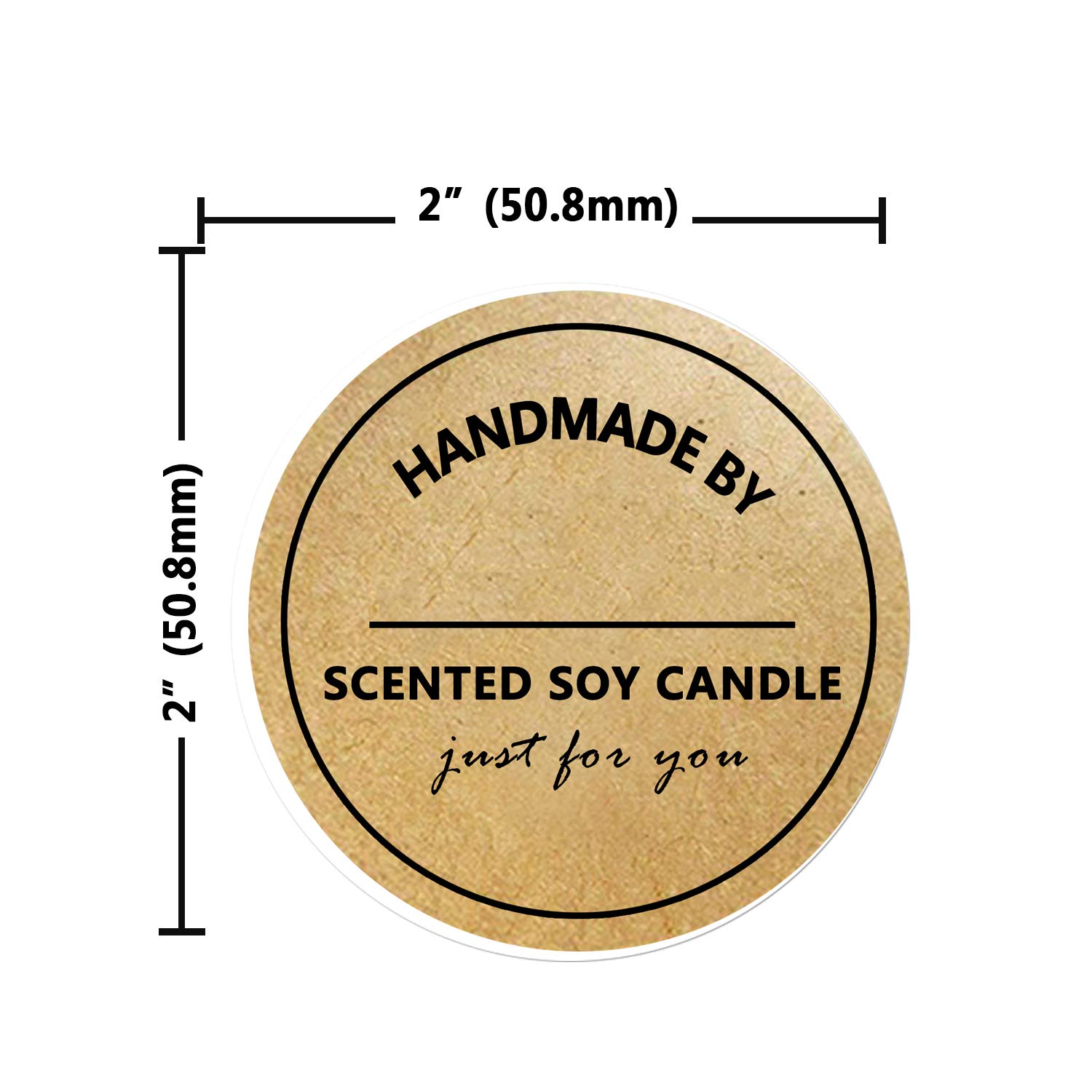 Handmade with Love Stickers - 2 Inch Candle Warning Labels (500 Pcs/Roll) - DIY Candle Making Supplies for Small Business & Boutiques - Perfect for Jar Candles, Soy Wax, and Gift Packaging