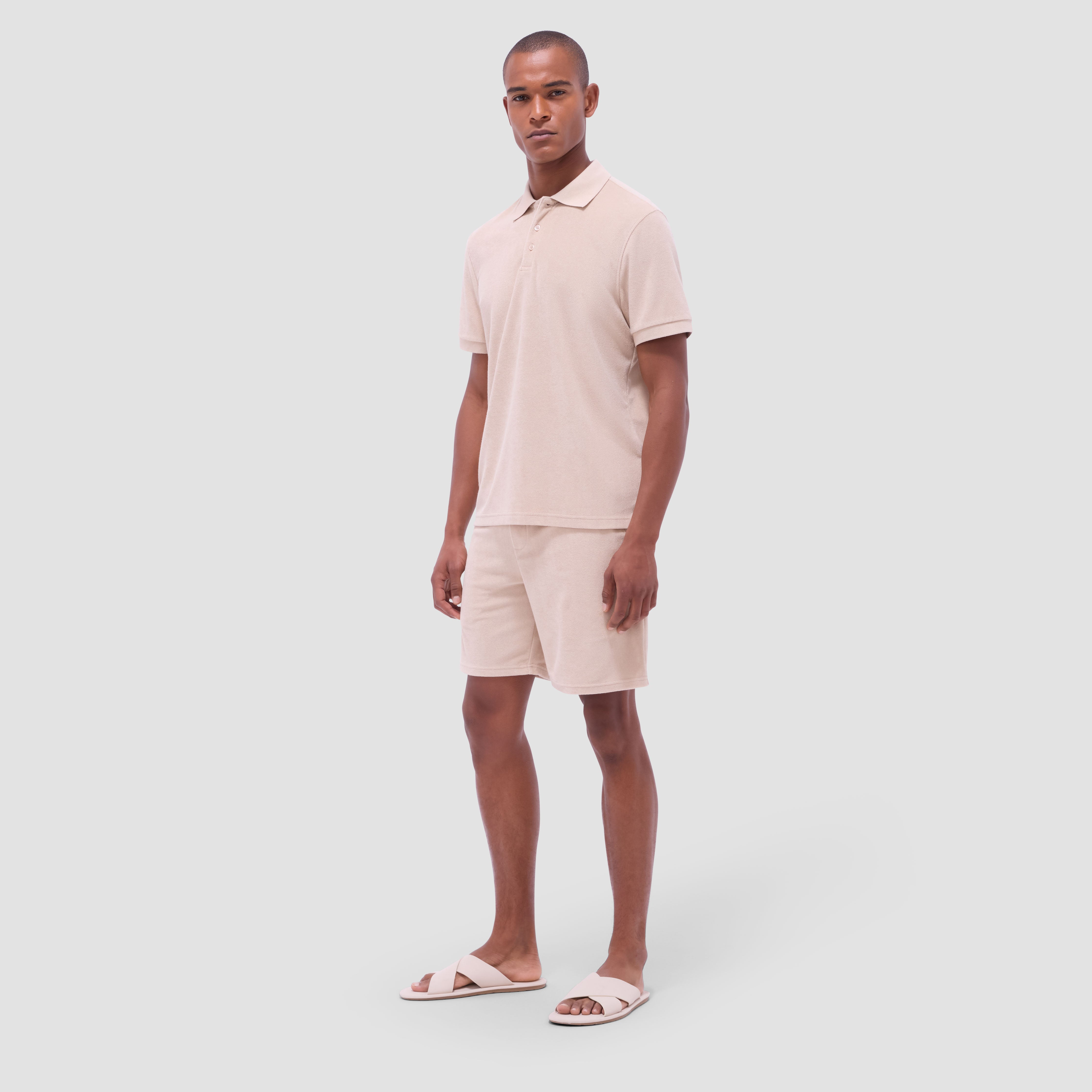 French Terry Polo Shirt for Men - Soft Breathable Cotton Blend Casual Shirt - Perfect for Golf, Work & Everyday Wear