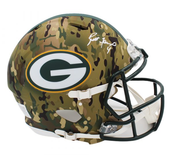 Brett Favre Autographed Green Bay Packers Speed Authentic Camo NFL Helmet - Collectible Memorabilia for Football Fans & Sports Enthusiasts