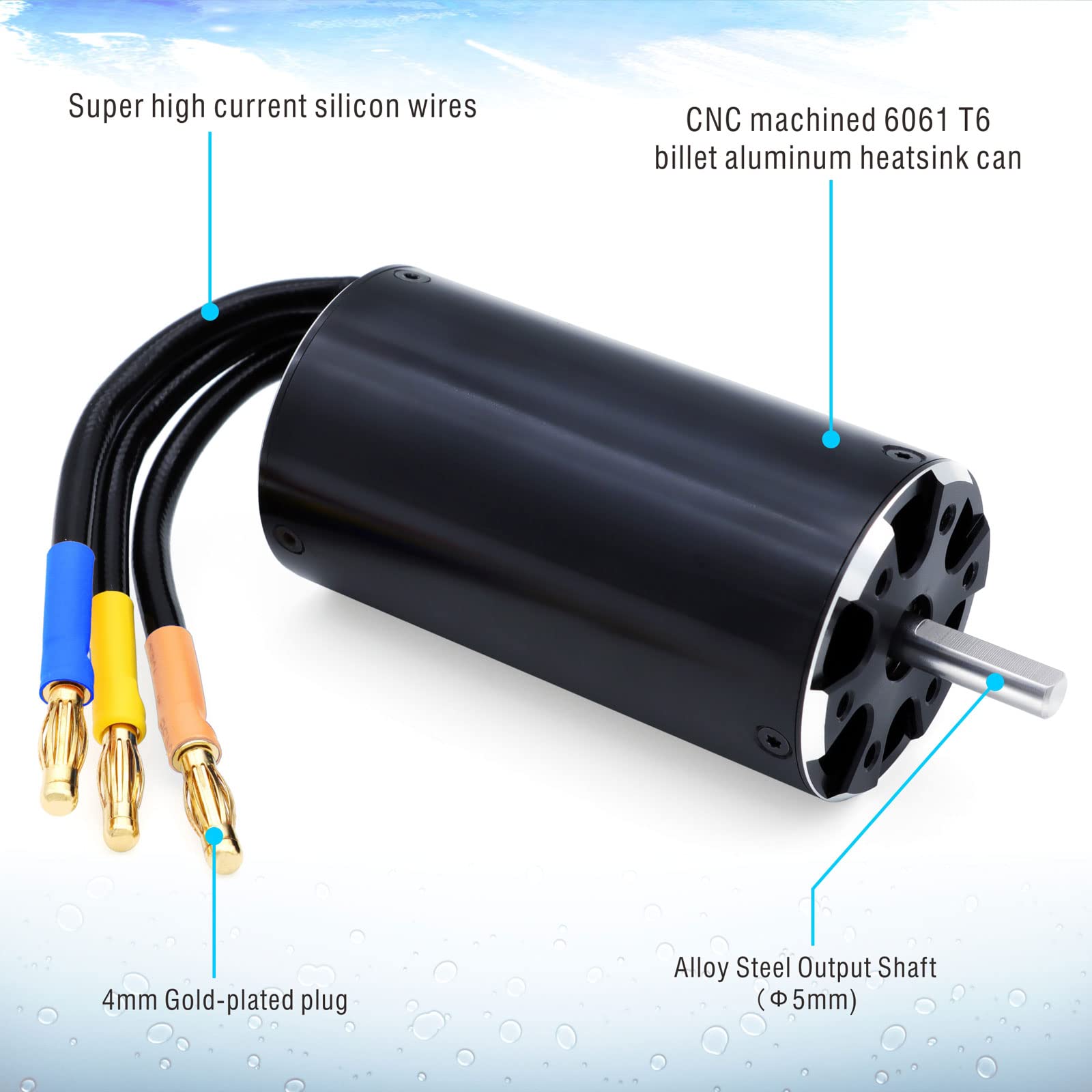 3670 Brushless RC Boat Motor - Surpass Hobby 2280KV High Performance Water Cooled Brushless Motor with Cooling System for RC Racing Boats, Speed Boats & Hobby Models