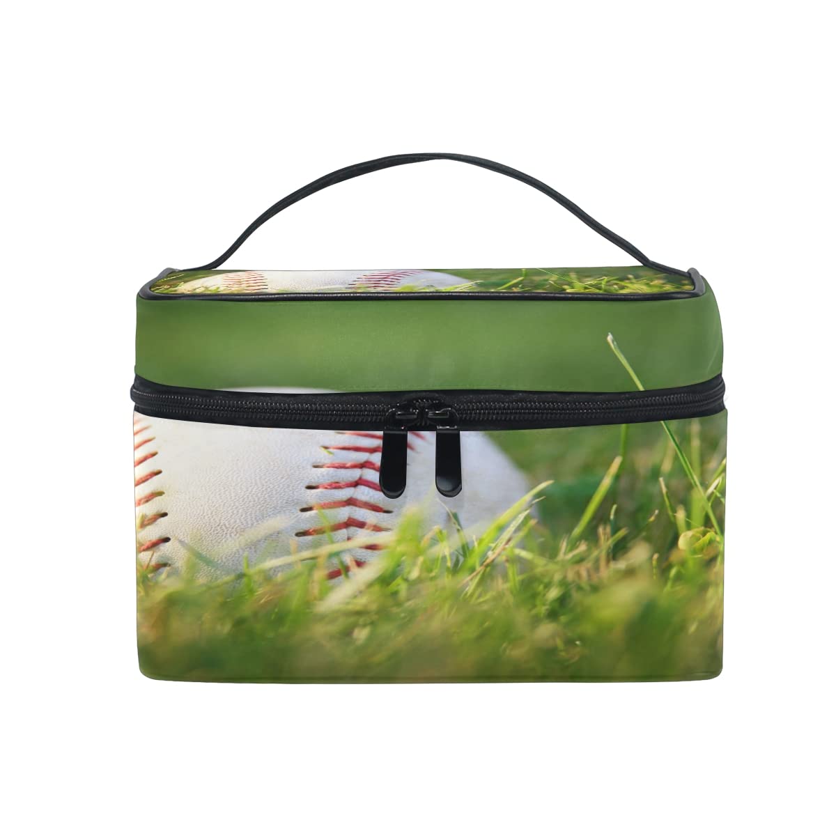 Large Portable Travel Cosmetic Bag for Women & Girls - Waterproof Makeup Organizer with Zipper, Perfect for Baseball/Sport Games, Gym, Vacation & Daily Use