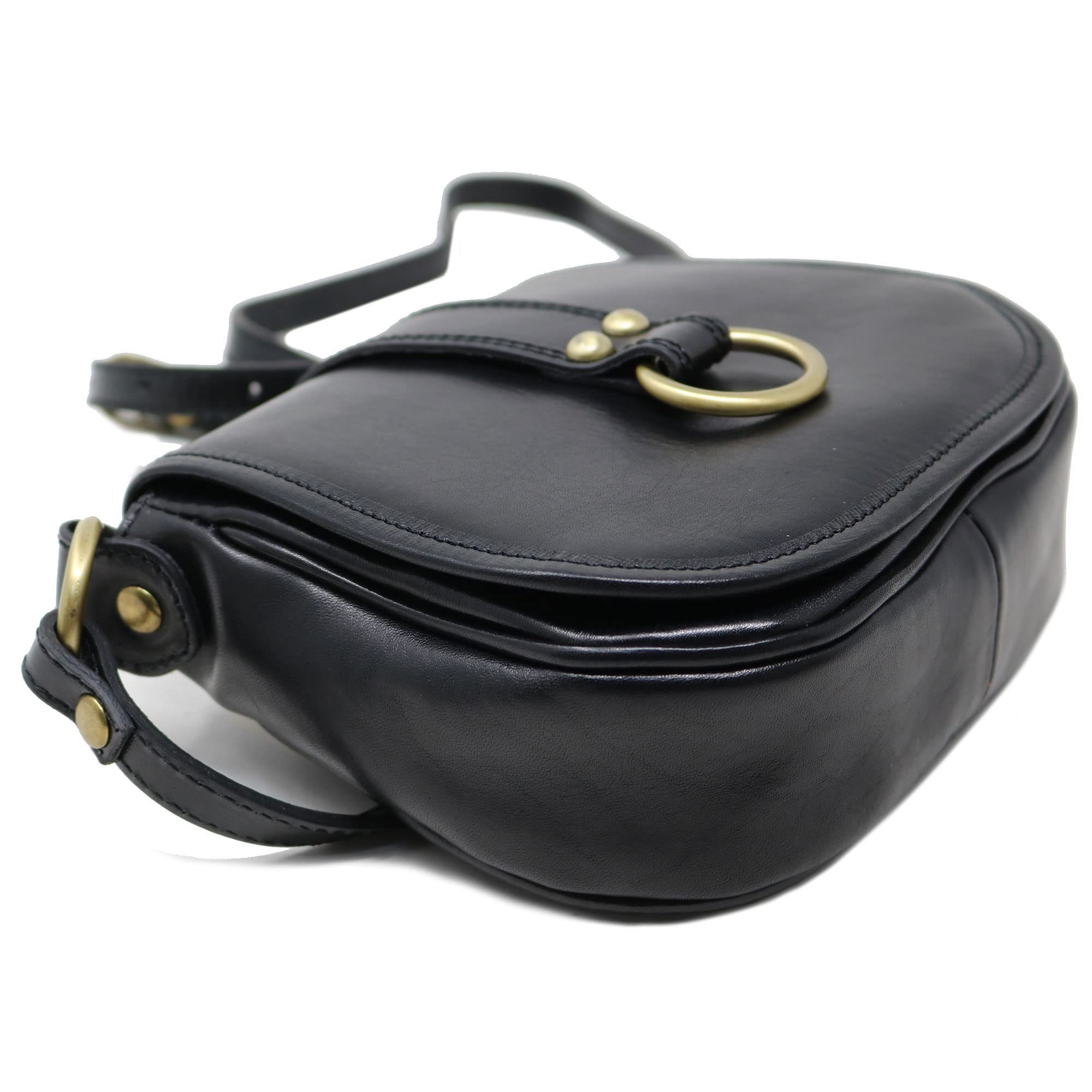Floto Venezia Women's Saddle Bag - Vintage Leather Crossbody Shoulder Purse Handbag for Everyday Use, Travel & Date Night