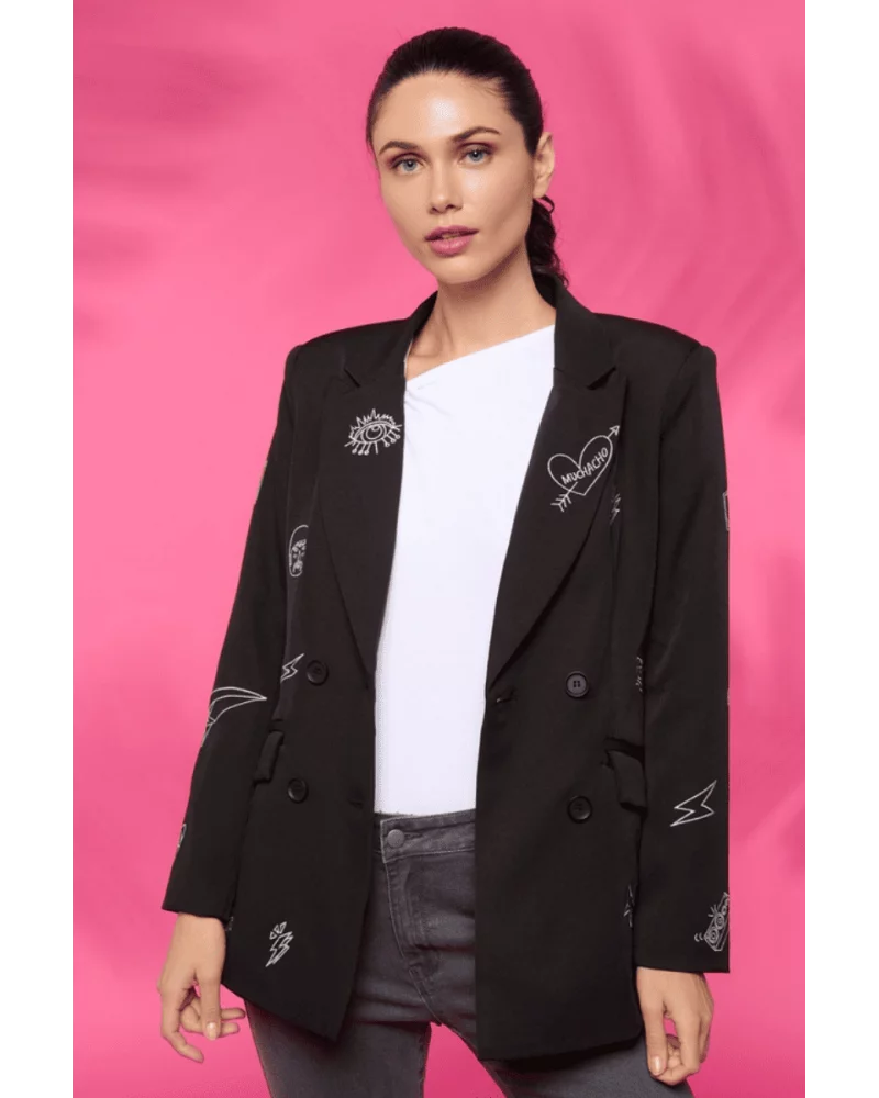 Stylish Black Music Blazer Jacket for Men & Women | Trendy Performance Wear for Concerts, Parties & Night Out