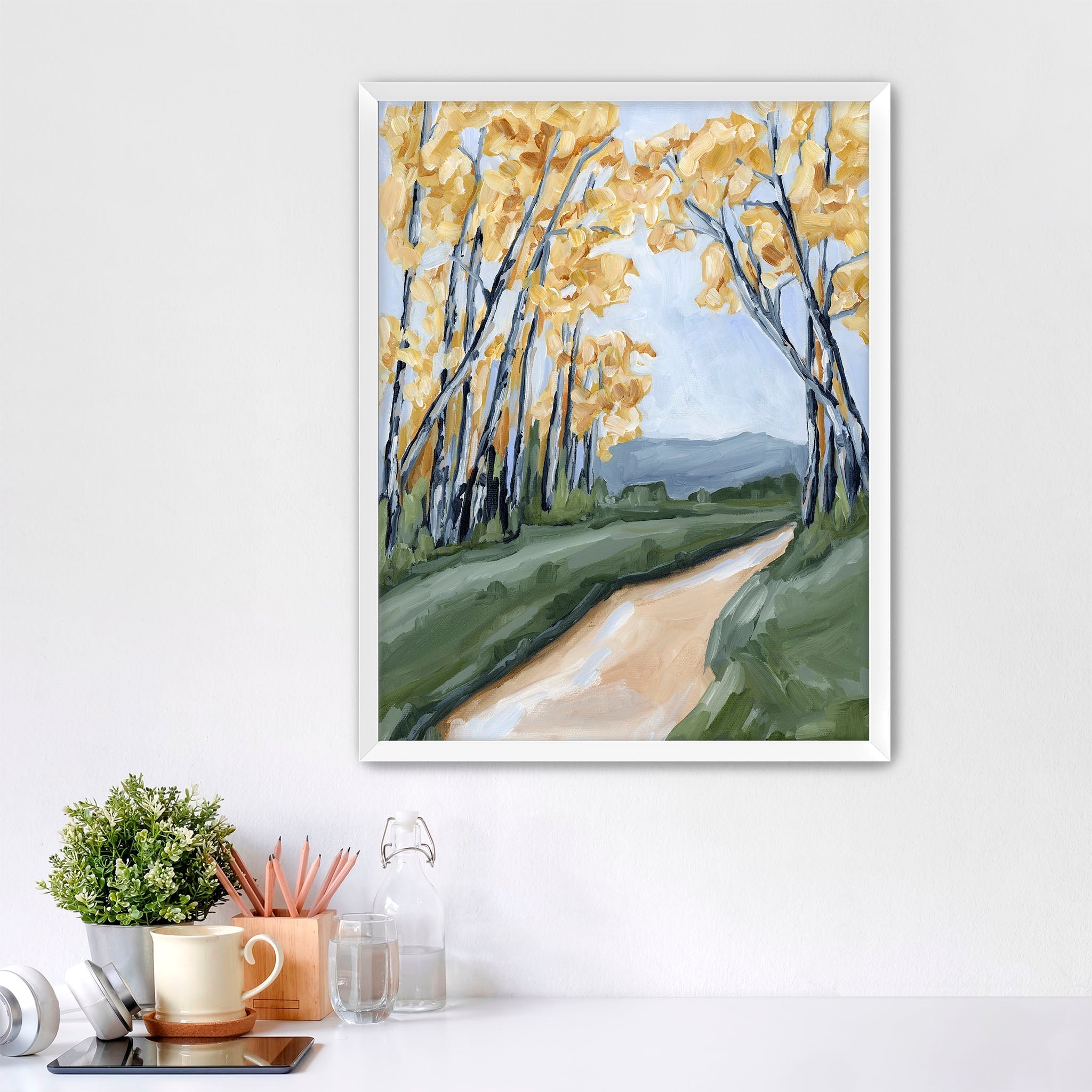 September Trees Art Print - Autumn Landscape Wall Decor for Home, Office & Gifts | Fall Nature Artwork for Living Room, Bedroom & Interior Design