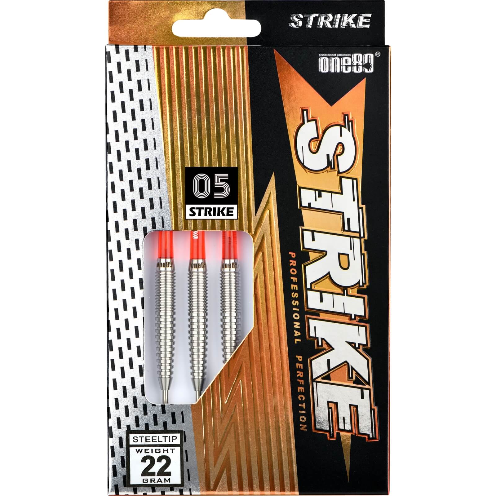 One80 Strike 05 Steel Tip Darts - 80% Tungsten Professional Darts (22g & 24g Options) - Perfect for Tournament Play & Home Practice