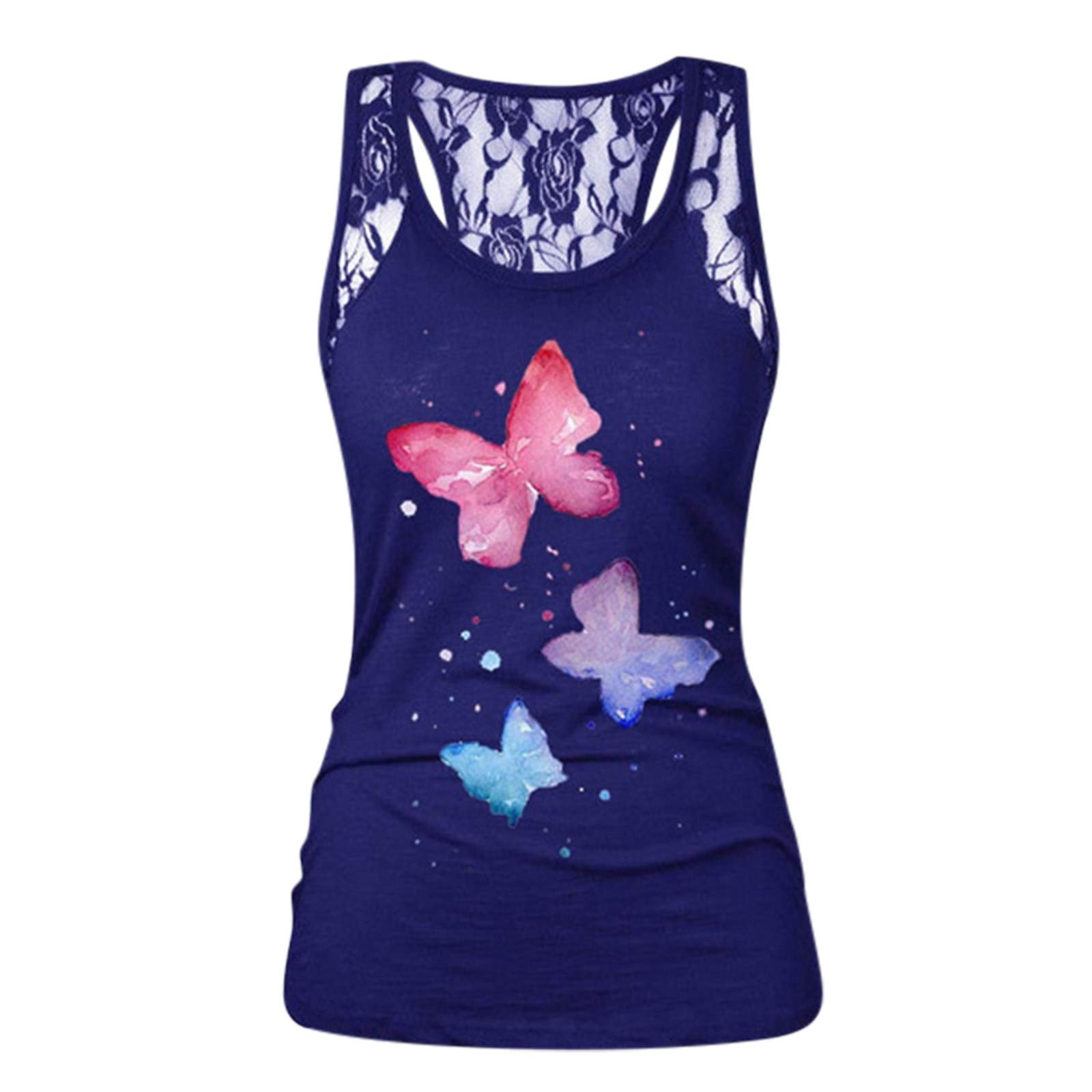 Butterfly Print Plus Size Tops for Women - Sexy Summer Casual Blouse for Everyday Wear & Outdoor Activities