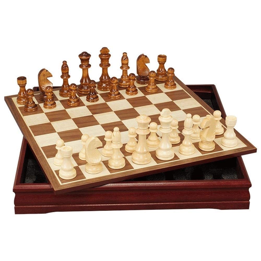 Premium Handmade Wooden Chess Set - Classic Board Game for Adults & Kids, 45x45cm - Perfect for Family Game Nights, Gifts & Home Decor