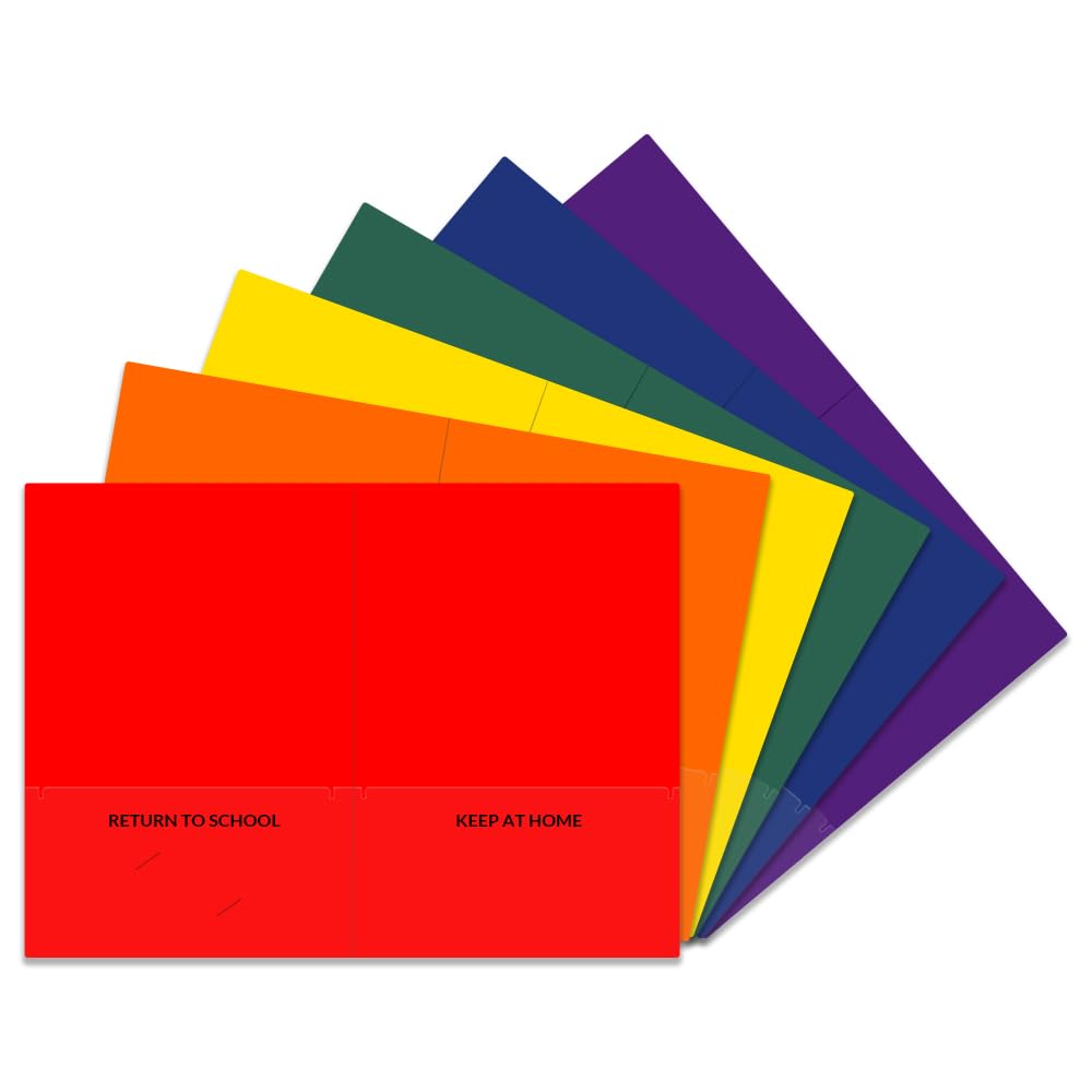 StoreSMART 300-Pack Plastic School & Home Folders - 6 Bright Primary Colors (50 Each) - Durable Archival Folders Made in USA - Perfect for Classroom Organization, Office Filing & Home Document Storage (SH900PCP300ENG)
