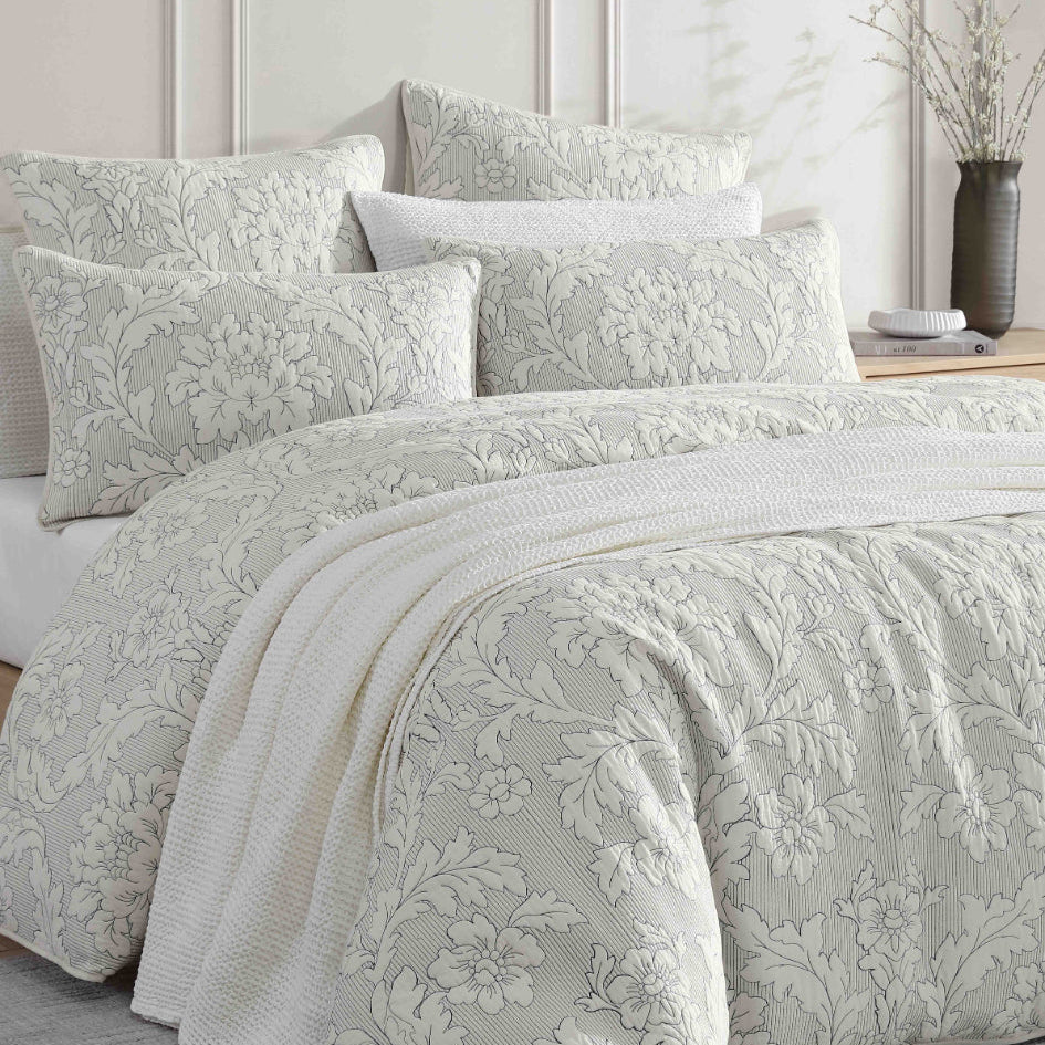 Luxury Fleur Ink Quilt Cover Set - Premium Bedding Collection for Master Bedroom & Guest Room - Soft Floral Pattern Duvet Cover with Pillowcases - Perfect for Home Decor & Hotel Style Bedding