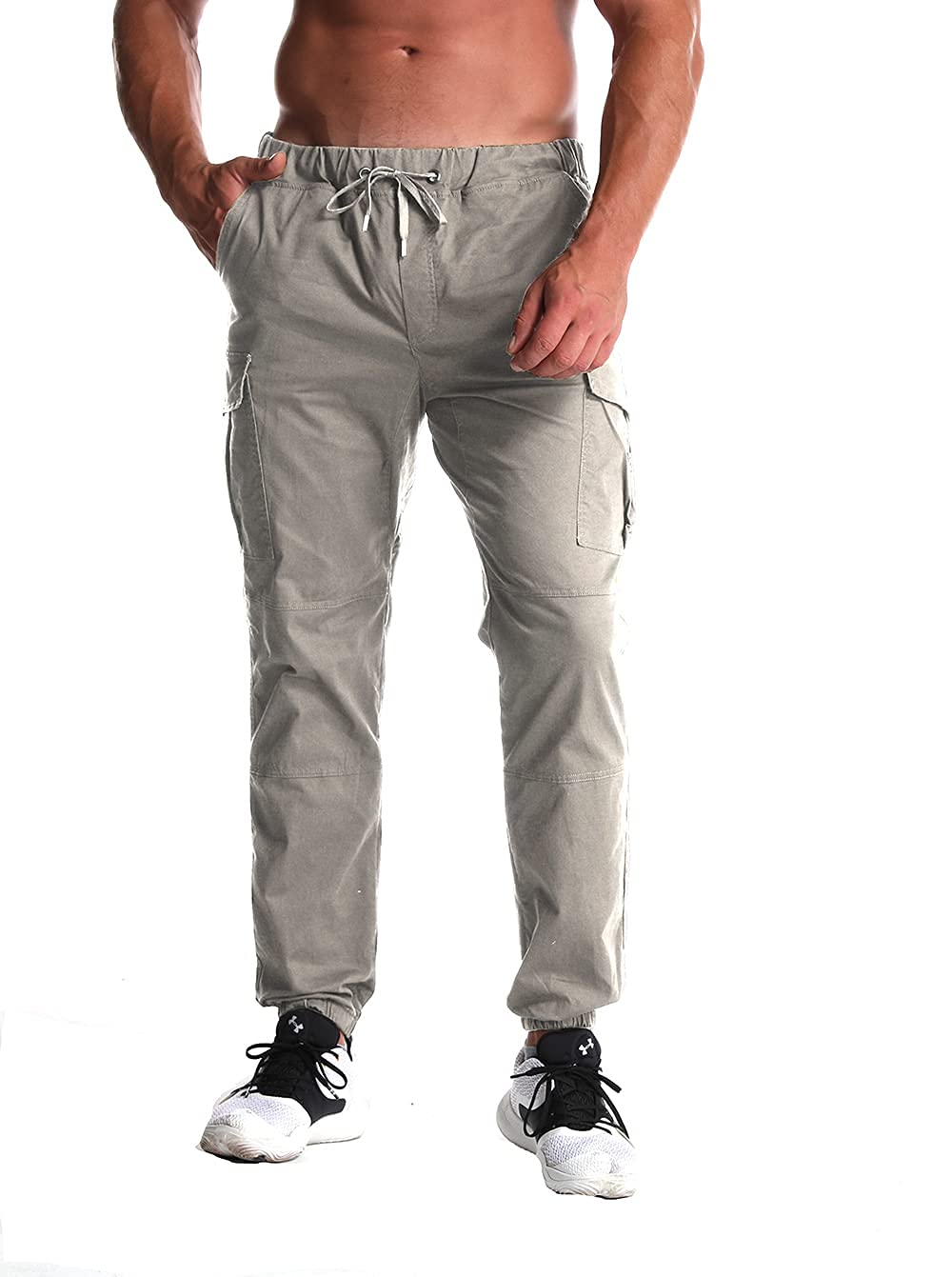 Men's Casual Jogger Pants with Drawstring & Cargo Pockets - Comfortable Sweatpants for Gym, Running, Training & Lounge Wear - Athletic Active Sports Pants for Men