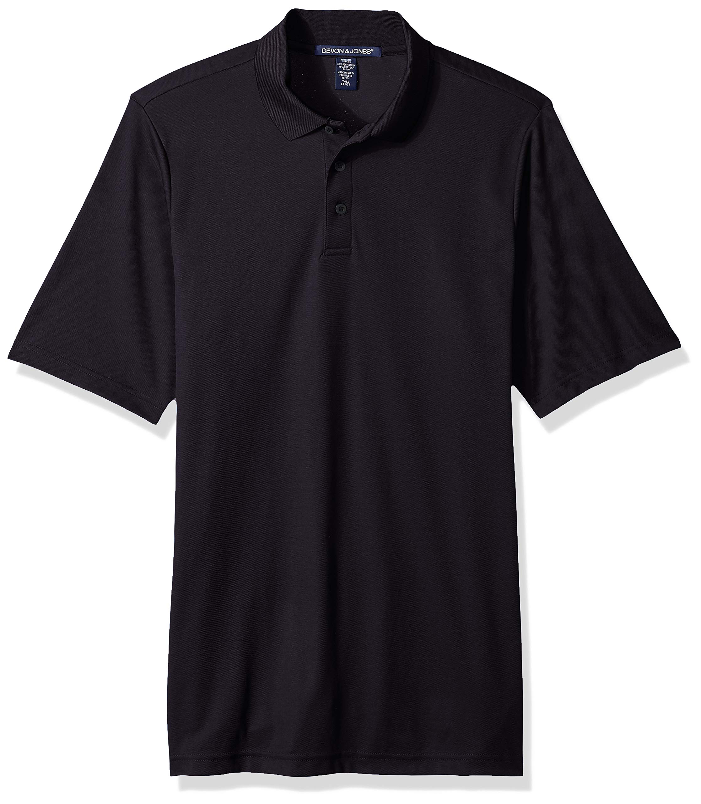 D & Jones Men's Tall Performance Plaited Polo Shirt - Breathable Moisture-Wicking Golf & Casual Wear for Active Lifestyles