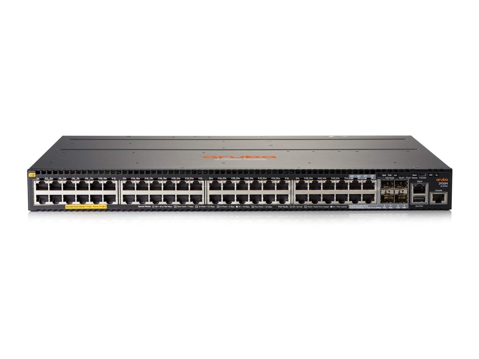 HPE Aruba 2930M JL322A 48-Port PoE+ Gigabit Ethernet Network Switch | 370W Power | Layer 3 Managed | Refurbished | Ideal for Office, Data Center & Enterprise Networking