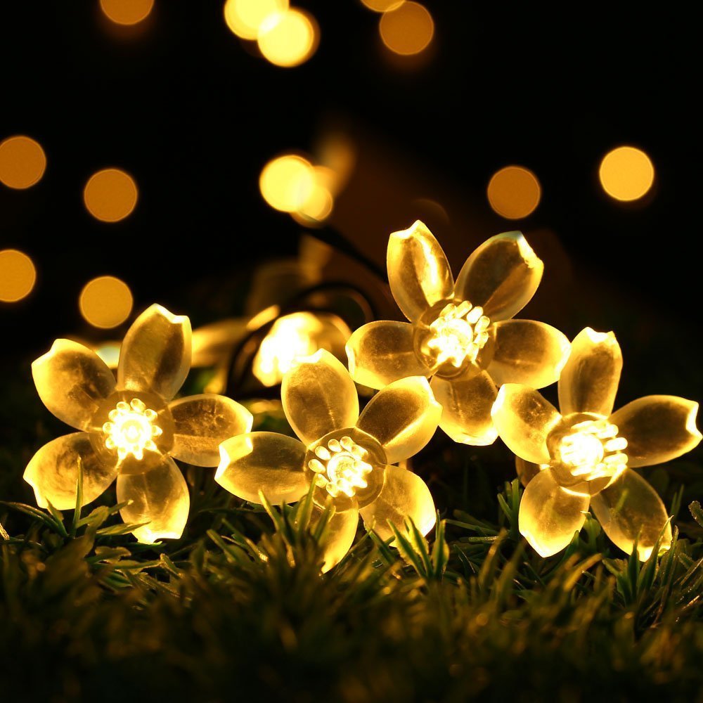 Fairy Flower String Lights - 33ft 100LED Cherry Blossom Fairy Lights, Warm White Starry Decorative Lighting for Indoor & Outdoor Use | Perfect for Christmas, Halloween, Wedding, Party, Bedroom, Garden, and Patio Decor