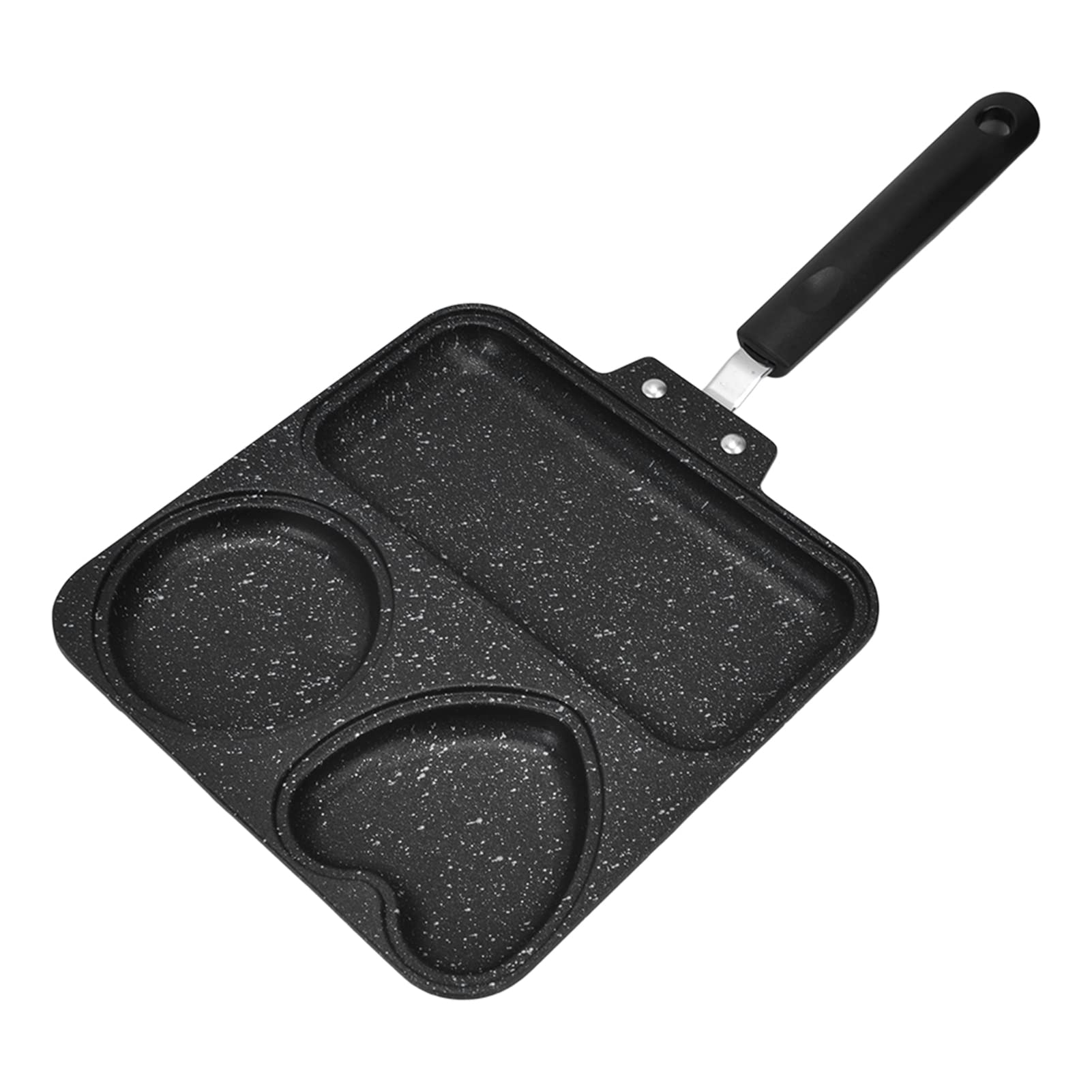 Heart-Shaped Nonstick Frying Pan with Cool-Touch Handle - 3-in-1 Multi-Functional Skillet for Pancakes, Eggs & Omelets | Perfect for Valentine's Day Breakfast & Romantic Dinners