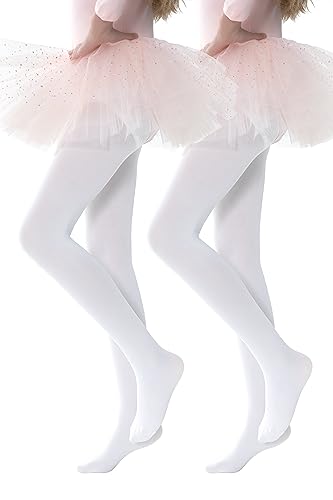 Elegant Girls Microfiber Soft Opaque Footed Tights & Stockings - Comfortable Stretchable Tights for School, Dance, and Everyday Wear