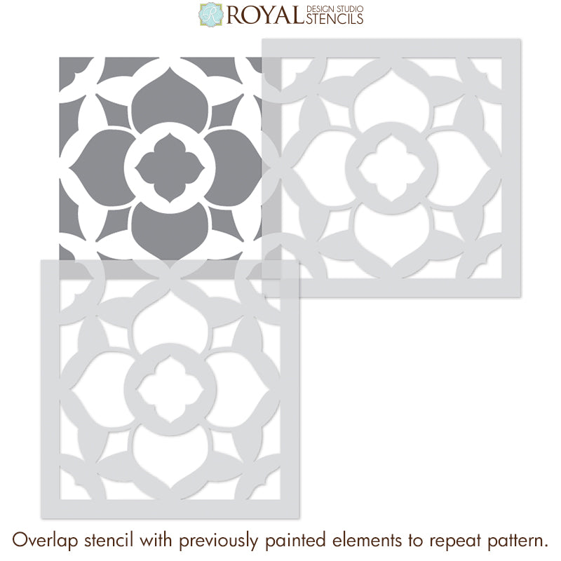 Duomo Tile Stencil - Reusable DIY Floor & Wall Stencil for Painting Patterns - Perfect for Home Decor, Bathroom, Kitchen Backsplash & Outdoor Projects