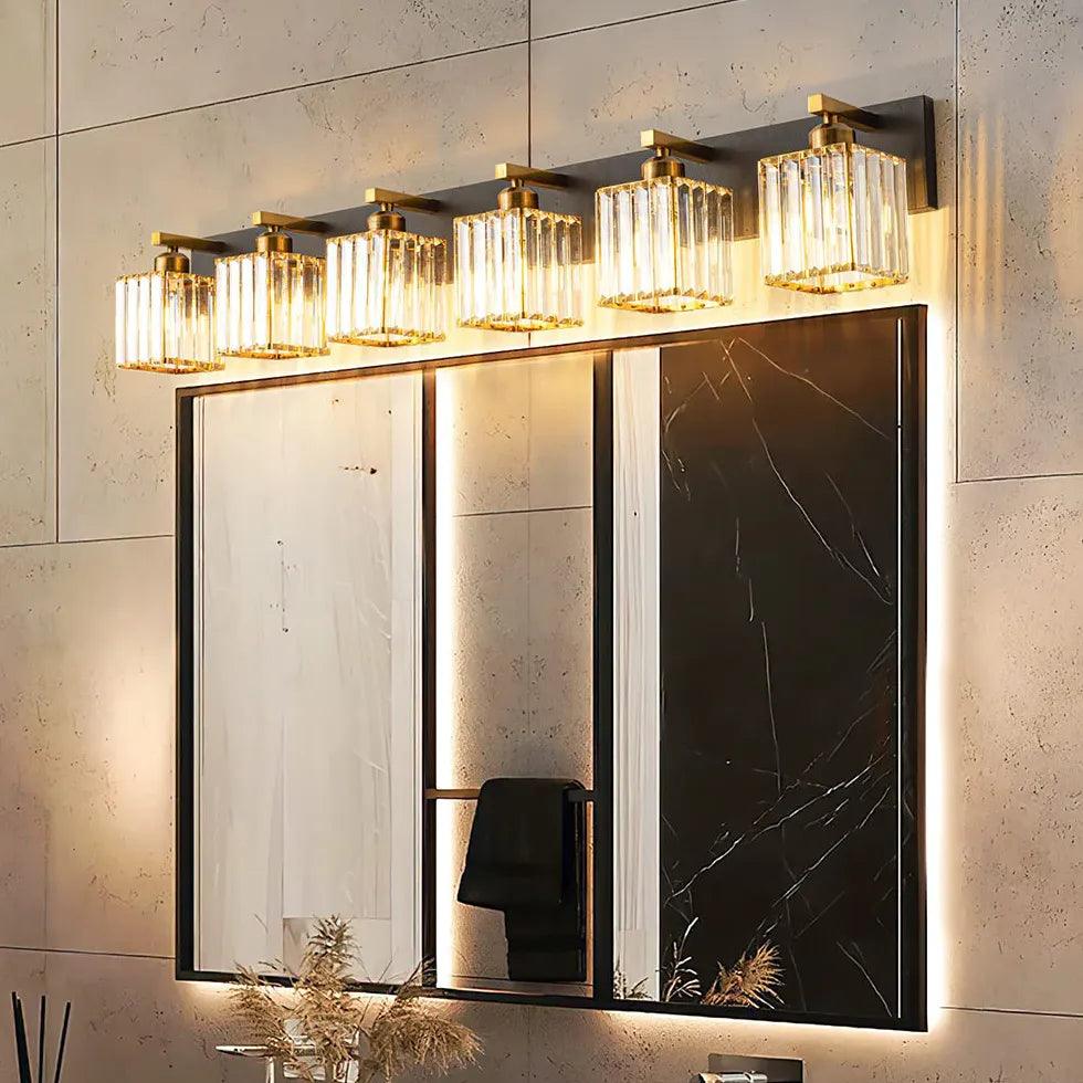 Elegant Gold Crystal Wall Sconces for Bathroom - Modern Vanity Lighting for Spa, Powder Room & Home Decor