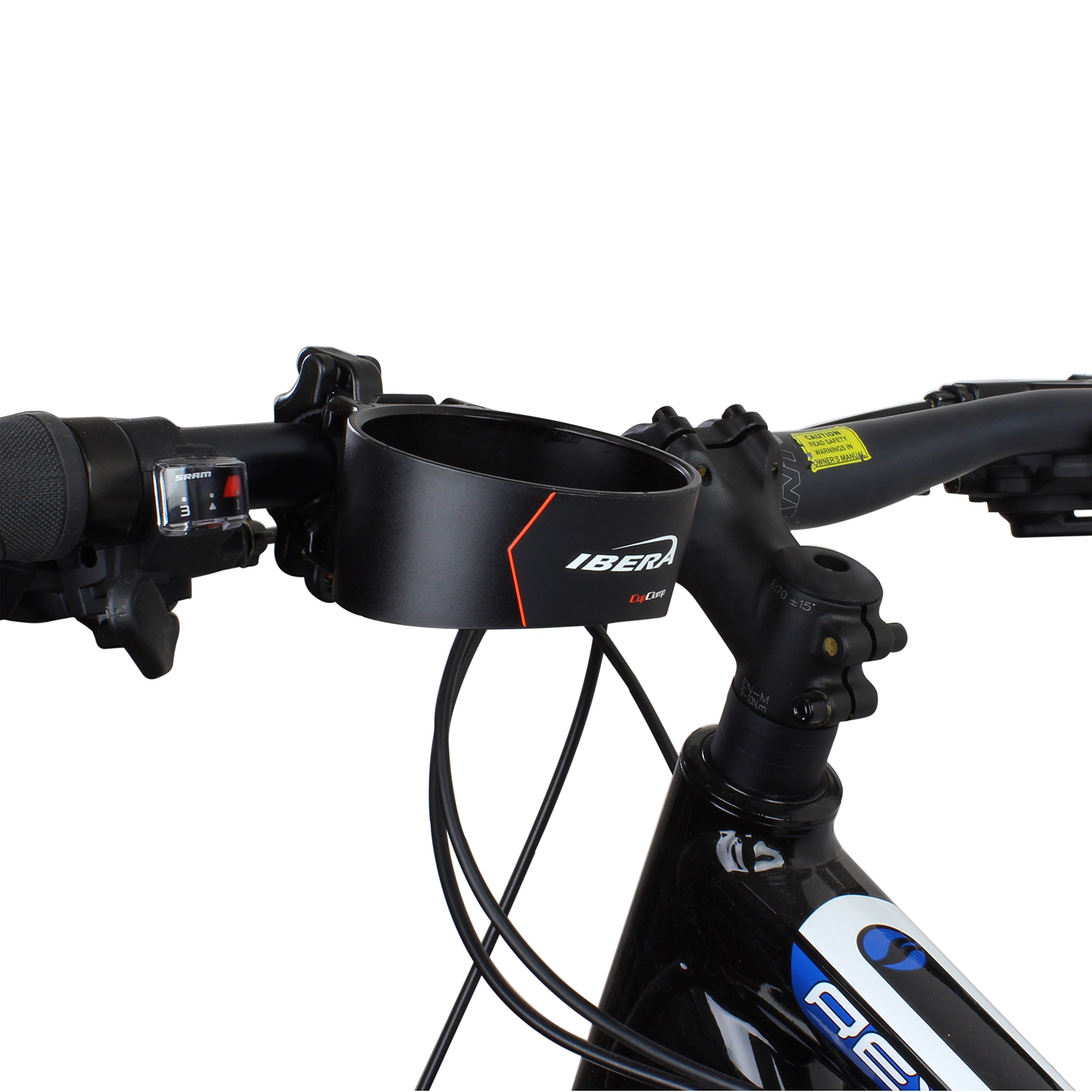 Ibera Bike Handlebar Cup Holder - Black Adjustable Water Bottle Mount for Road Bikes & Commuter Bicycles - Perfect for Cycling, Hiking & Outdoor Adventures
