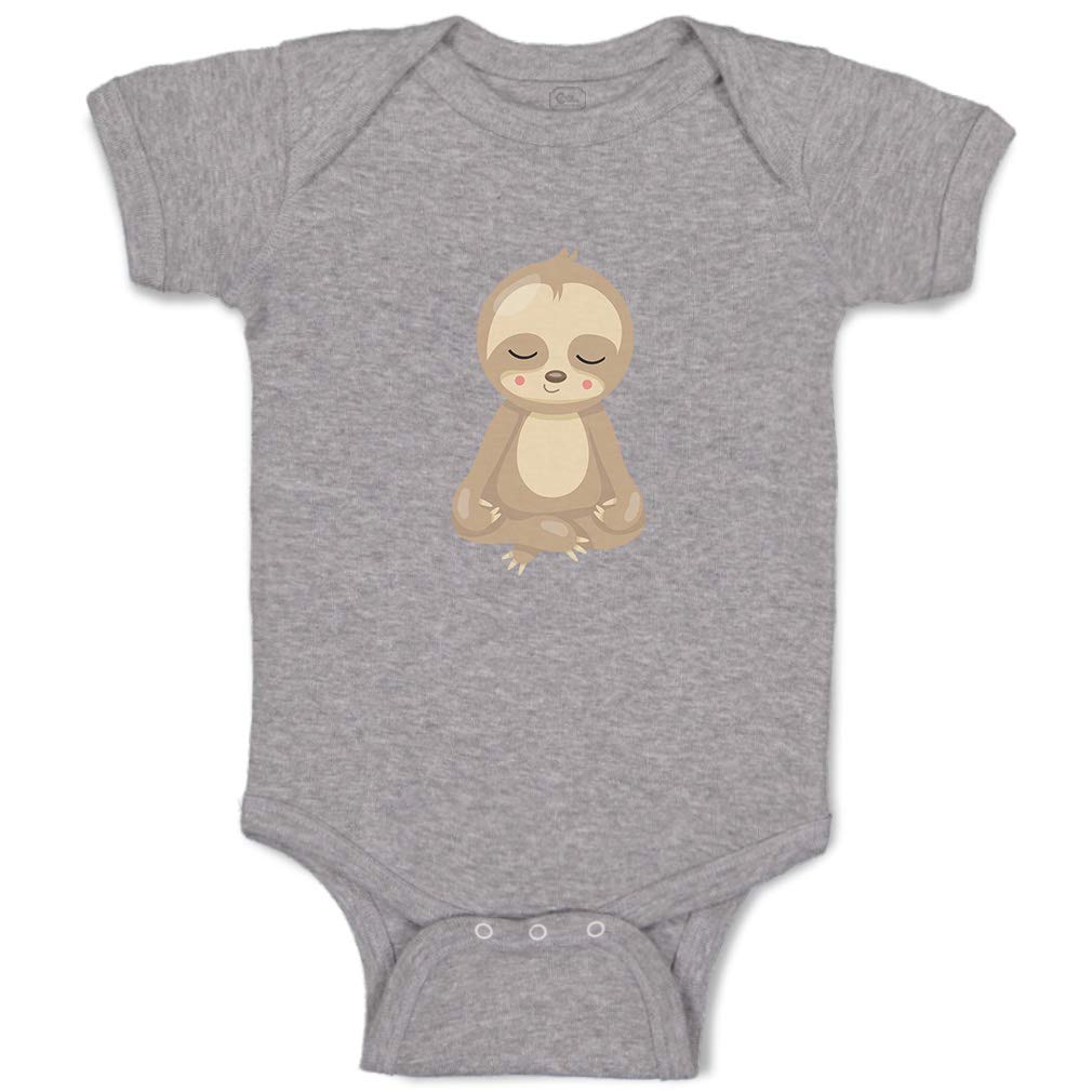 Custom Personalized Boy & Girl Baby Bodysuit - Cute Sloth Yoga Design 100% Cotton Infant Clothes for Newborns & Toddlers - Perfect for Playtime, Photo Shoots & Gifts