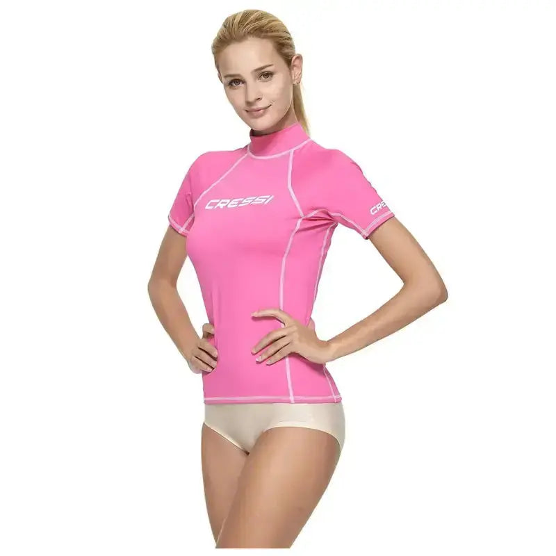 Women's Short Sleeve Rashguard - UPF 50+ Sun Protection Swim Shirt for Surfing, Yoga & Beach Activities | Cressi Lady Rash Guard | Perfect for Swimming, Water Sports & Outdoor Workouts