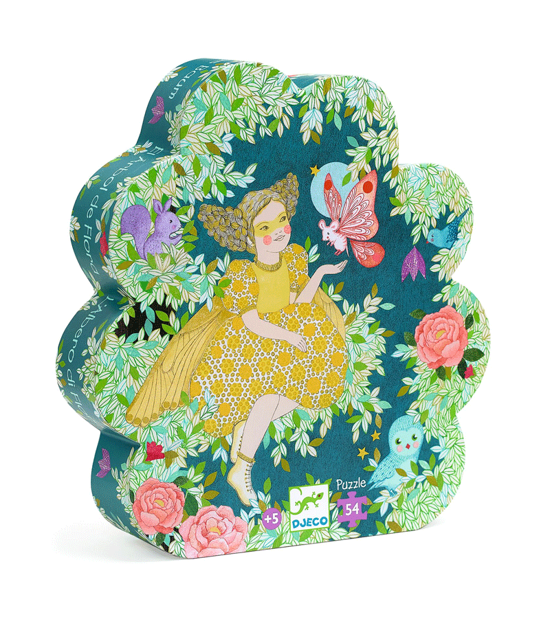 54-Piece Flora's Tree Puzzle by Djeco - Educational Wooden Jigsaw Puzzle for Kids Ages 4-8 | Perfect for Family Game Night & Preschool Learning Activities