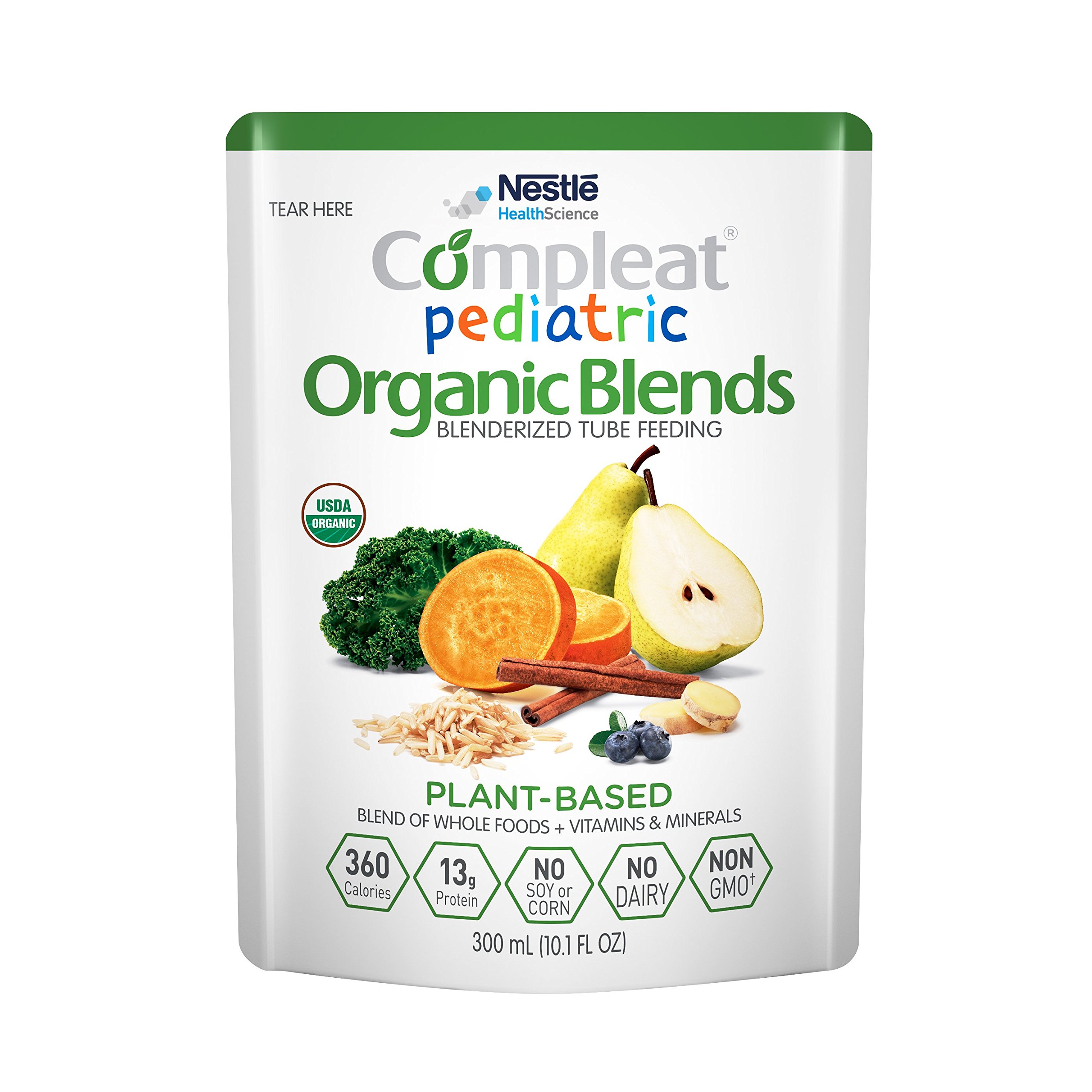 Organic Baby Food Pouch - Compleat Pediatric Plant-Based Blends, 10.1oz (8 Pack) | USDA Certified | Non-GMO | Gluten-Free | Perfect for On-the-Go Feeding, Travel & Toddler Snacks