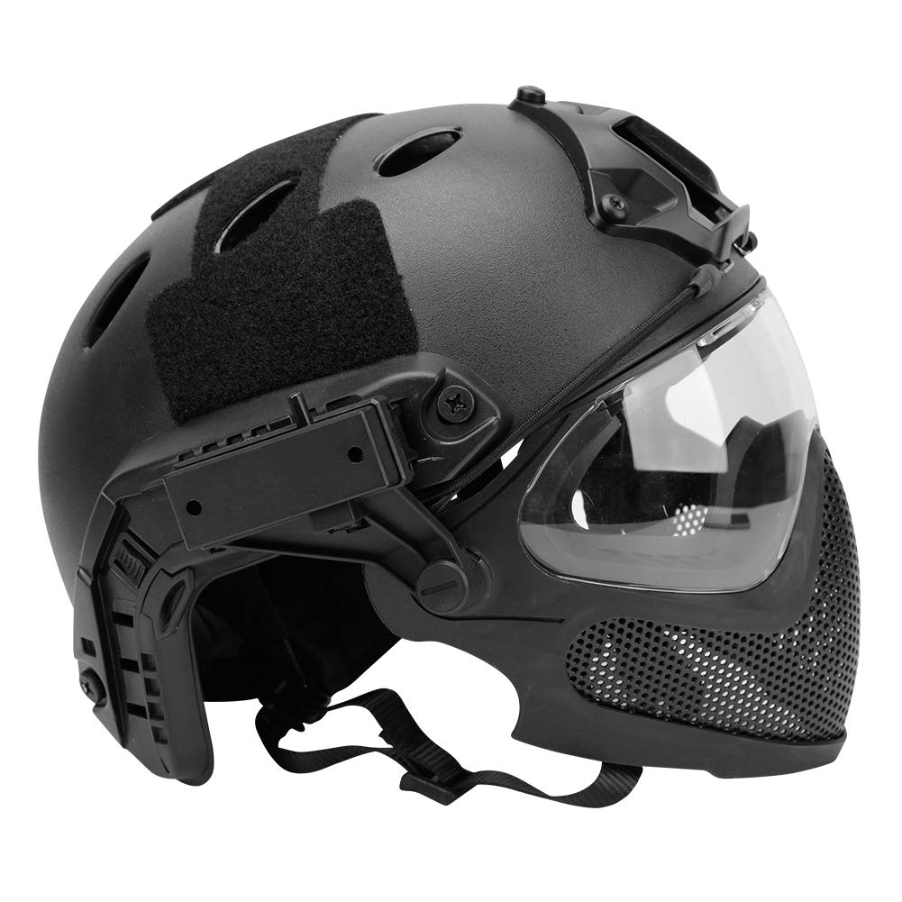 F22 Tactical Airsoft Paintball Helmet - Full Face Protection with Removable Steel Mesh Mask & Goggles | Ideal for Airsoft, Paintball, Military Simulation & Outdoor Combat Games