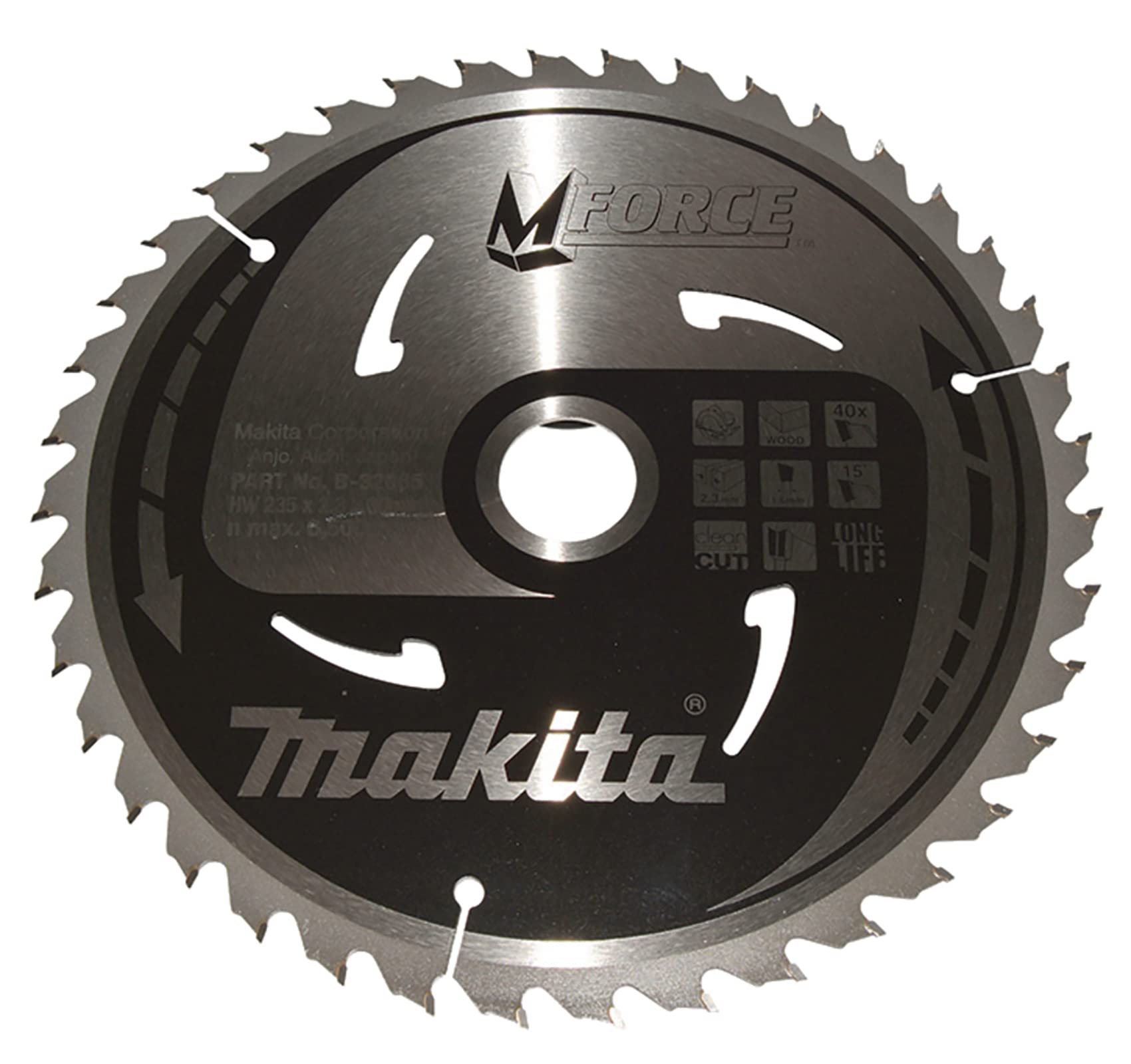 B-32085 M-Force 9.25 Inch 30mm 40 Teeth Circular Saw Blade - Premium Cutting Tool for Wood, Plastic & Metal - Perfect for DIY Projects & Professional Construction Work