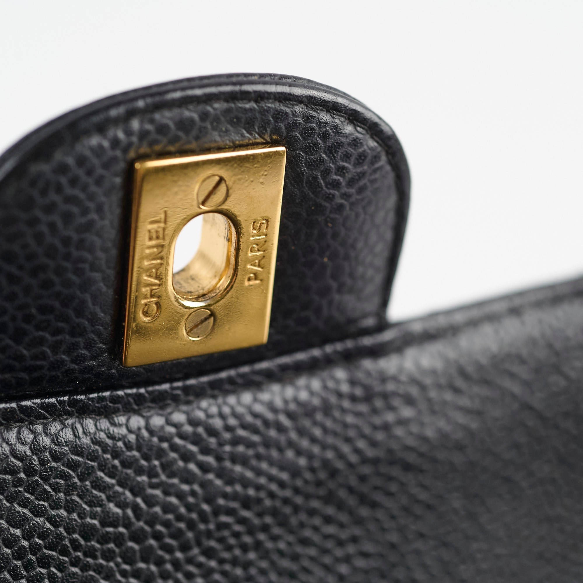 Chanel Classic Double Flap Bag Medium/Large Size in Black Caviar Leather with Gold Hardware - Perfect for Luxury Fashion, Evening Events & Gift Giving
