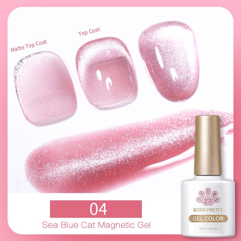 BORN PRETTY Sea Blue Cat Magnetic Gel Nail Polish - 10ml Long Lasting UV Gel for Nail Art - Perfect for Home Manicure & Salon Use