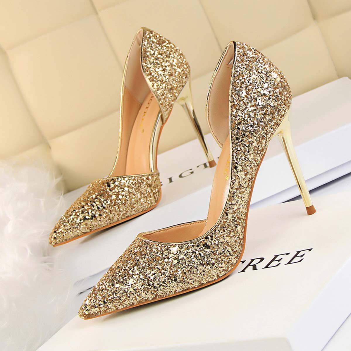 JOEupin Women's Stiletto High Heel Pumps - Sexy Open Toe Dress Shoes for Weddings, Parties & Evening Events | Comfortable Women's Heels for Formal Occasions