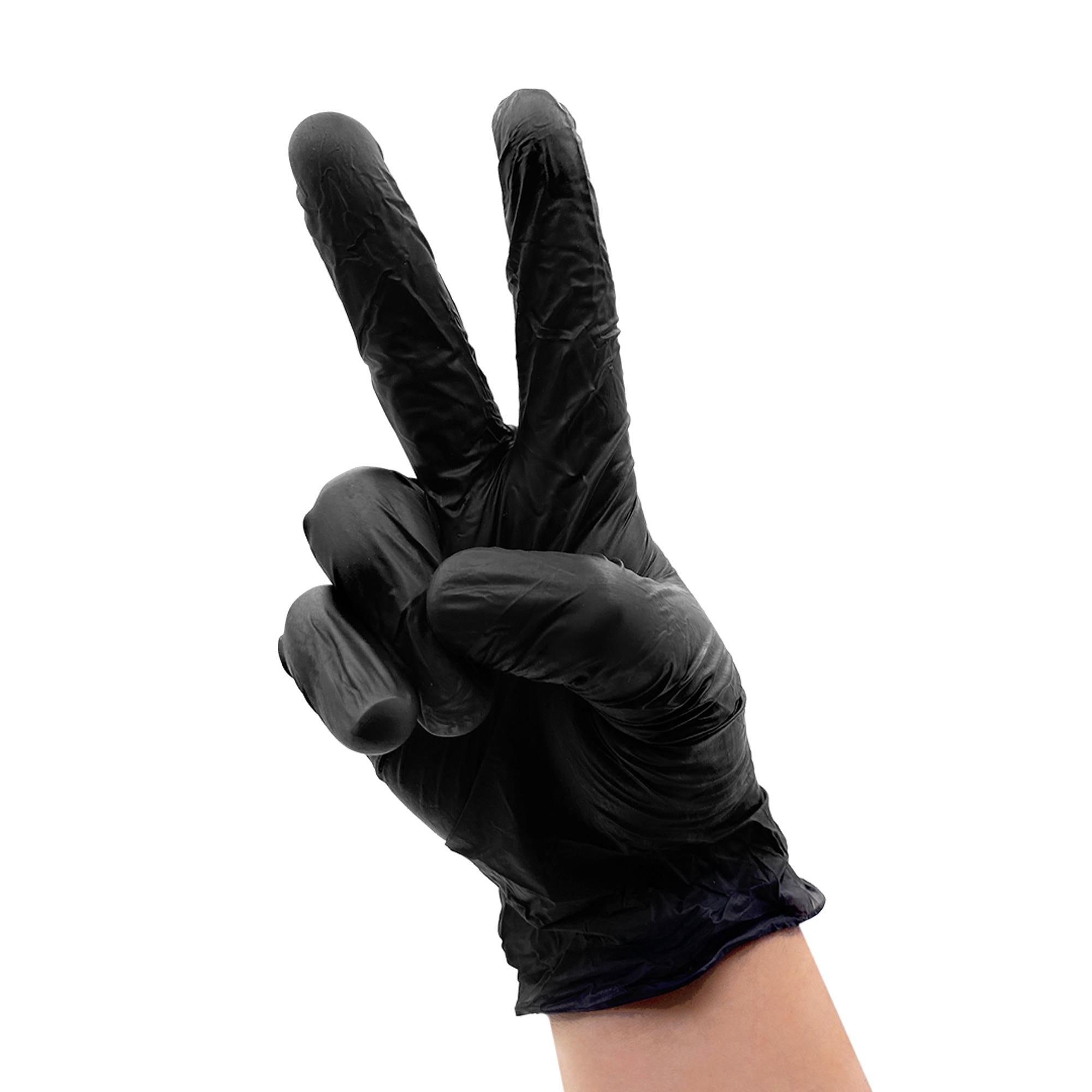Colortrak Black Vinyl Gloves - 100 Count Box, Disposable Gloves for Food Handling, Cleaning & Medical Use | Latex-Free, Powder-Free, Durable Protection