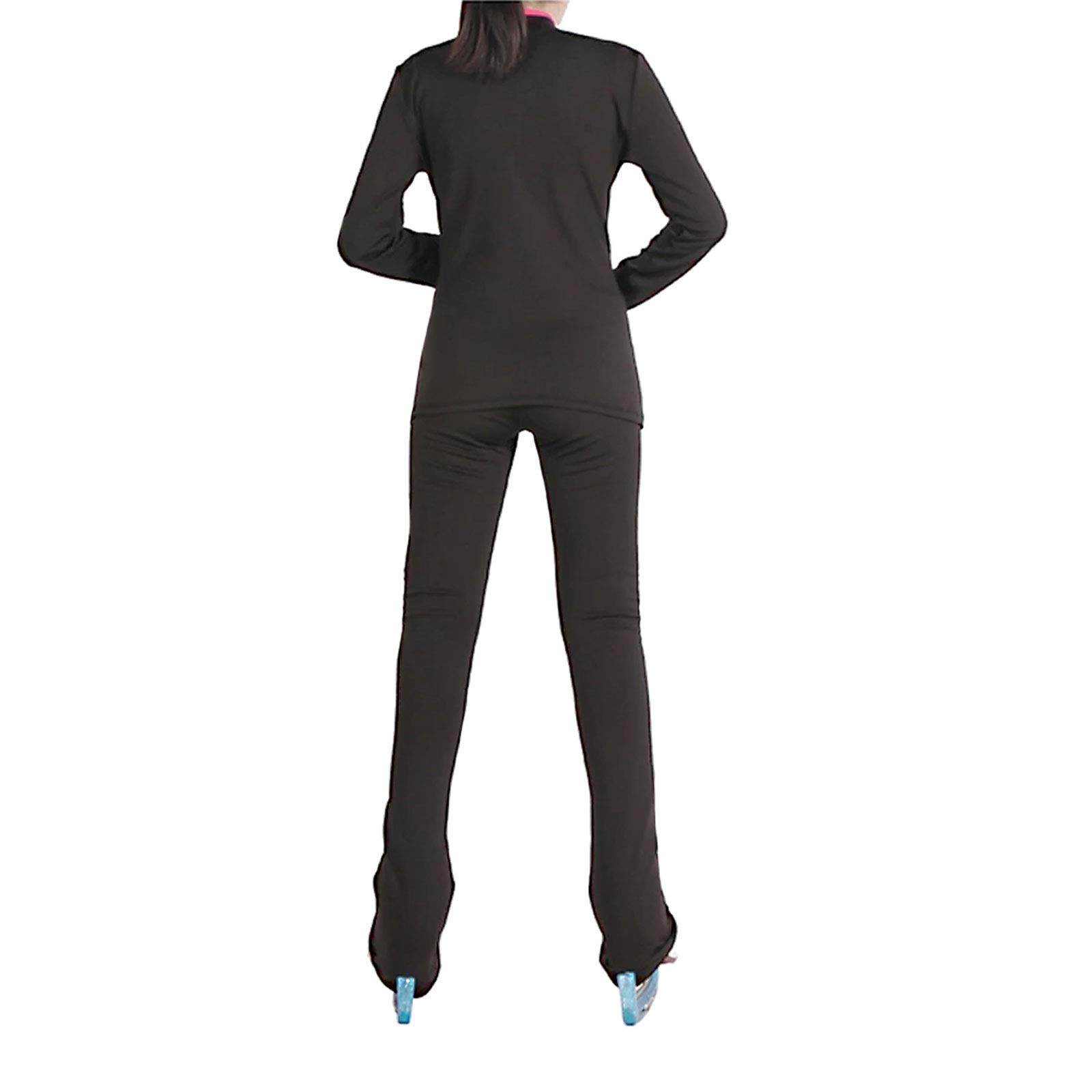 Girls' Figure Skating Jacket with Pants Set - Black Size 8 | Warm Ice Skating Outfit for Winter Practice & Performances