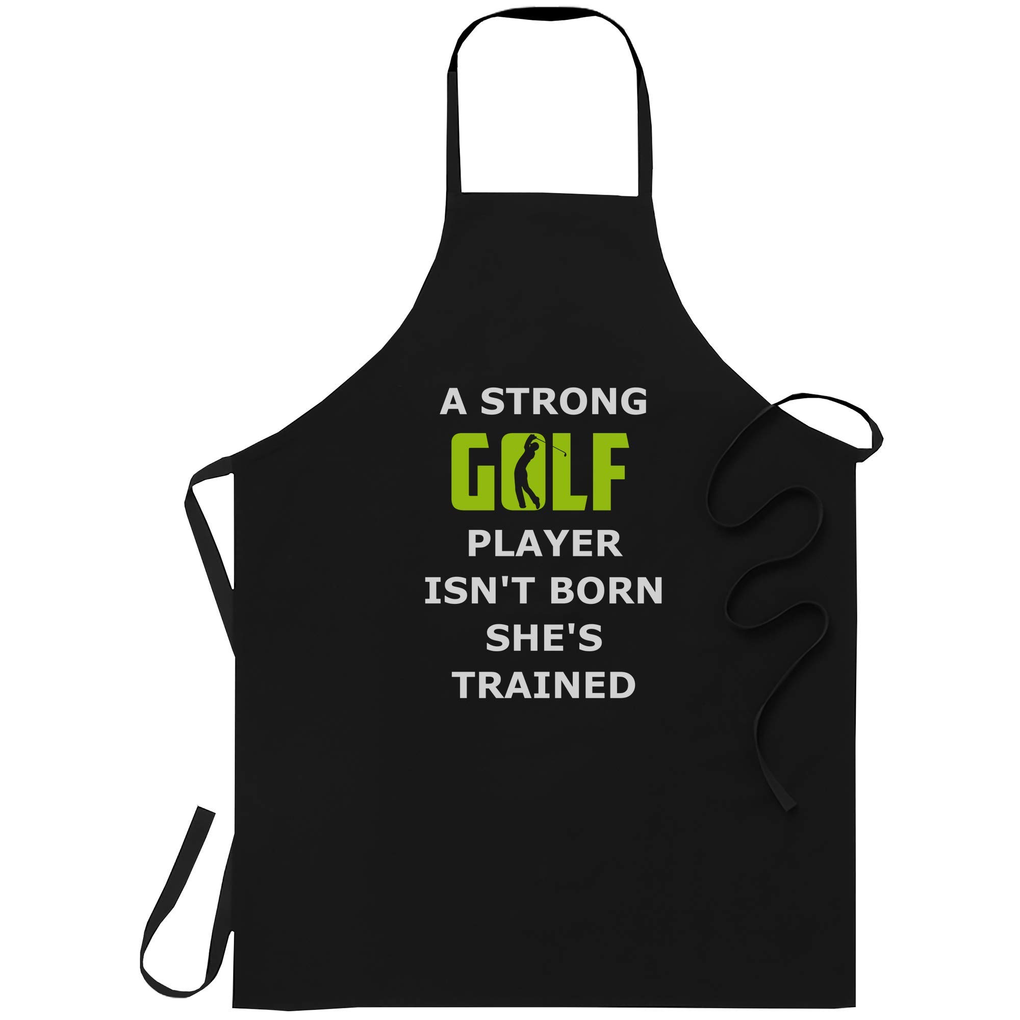 Premium Golf Apron for Men & Women - One Size Fits All - Motivational Golf Training Apron for Players & Coaches - Durable Black Golf Club Apron - Perfect for Driving Range, Golf Lessons & Home Kitchen Use