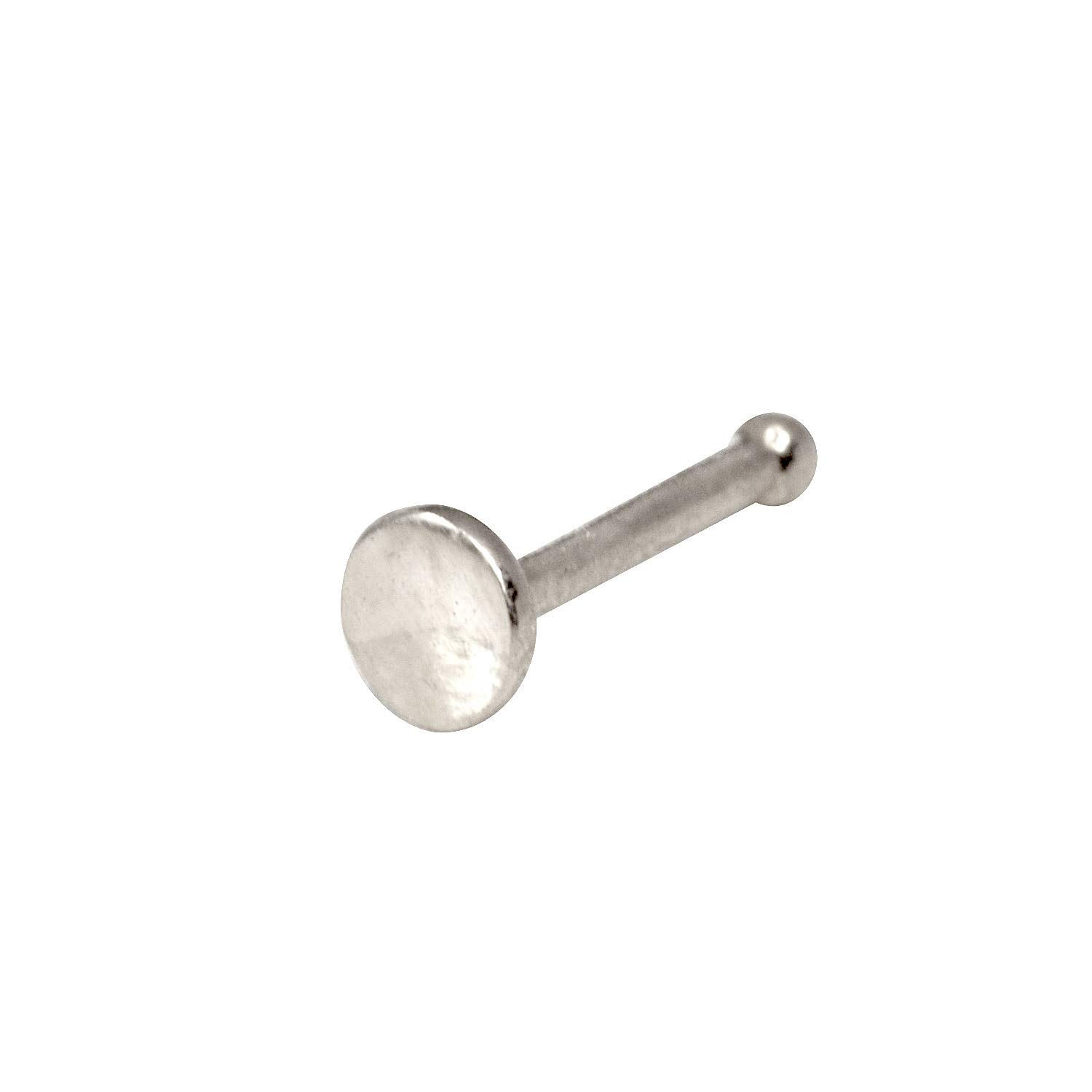 14K White Gold Round Nose Stud Body Jewelry - Hypoallergenic Nose Ring for Women, Perfect for Everyday Wear & Special Occasions