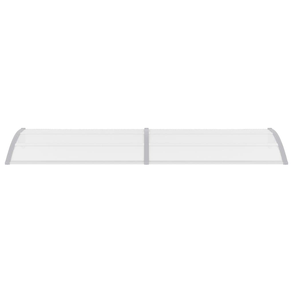 CHARMMA Gray & Transparent Polycarbonate Door Canopy 118.1x31.5 Inches (300x80 cm) - Weatherproof Outdoor Awning for Patio, Porch & Entryway Protection
