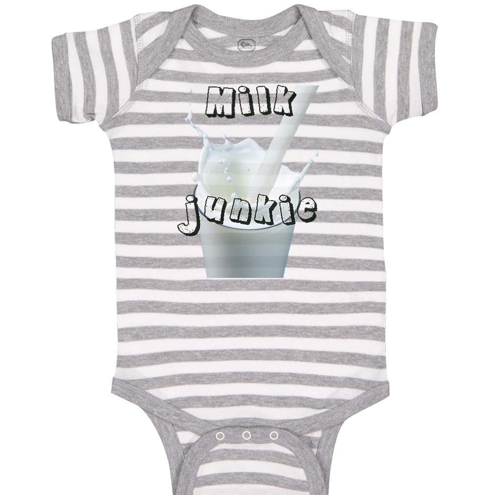 Custom Baby Bodysuit - Funny 'Milk Junkie' Cotton Onesie for Boys & Girls | Soft Infant Romper for Newborns, Baby Showers & Photo Shoots