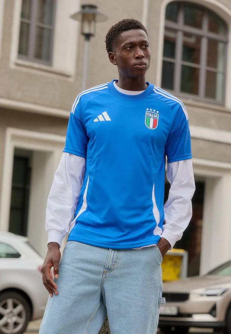 Adidas Italy 24 Authentic Home Football Jersey - Official Fan Shirt in Blue for Match Day & Sports Events
