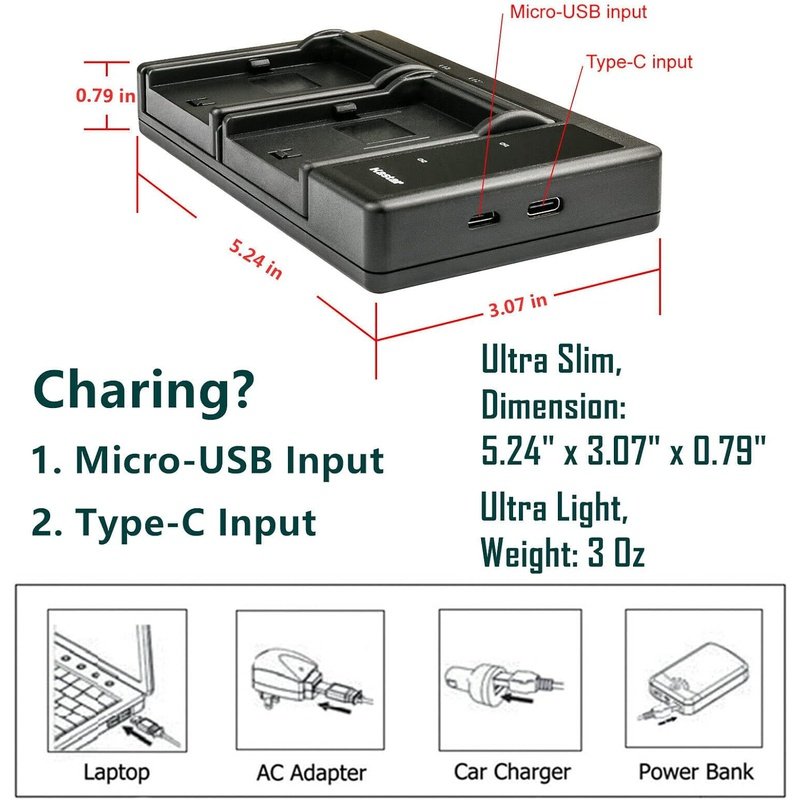 Kastar NP 120 Replacement Battery & LTD2 Dual Charger for Minolta Maxxum/Dynax Cameras - Perfect for Travel Photography and Professional Shoots