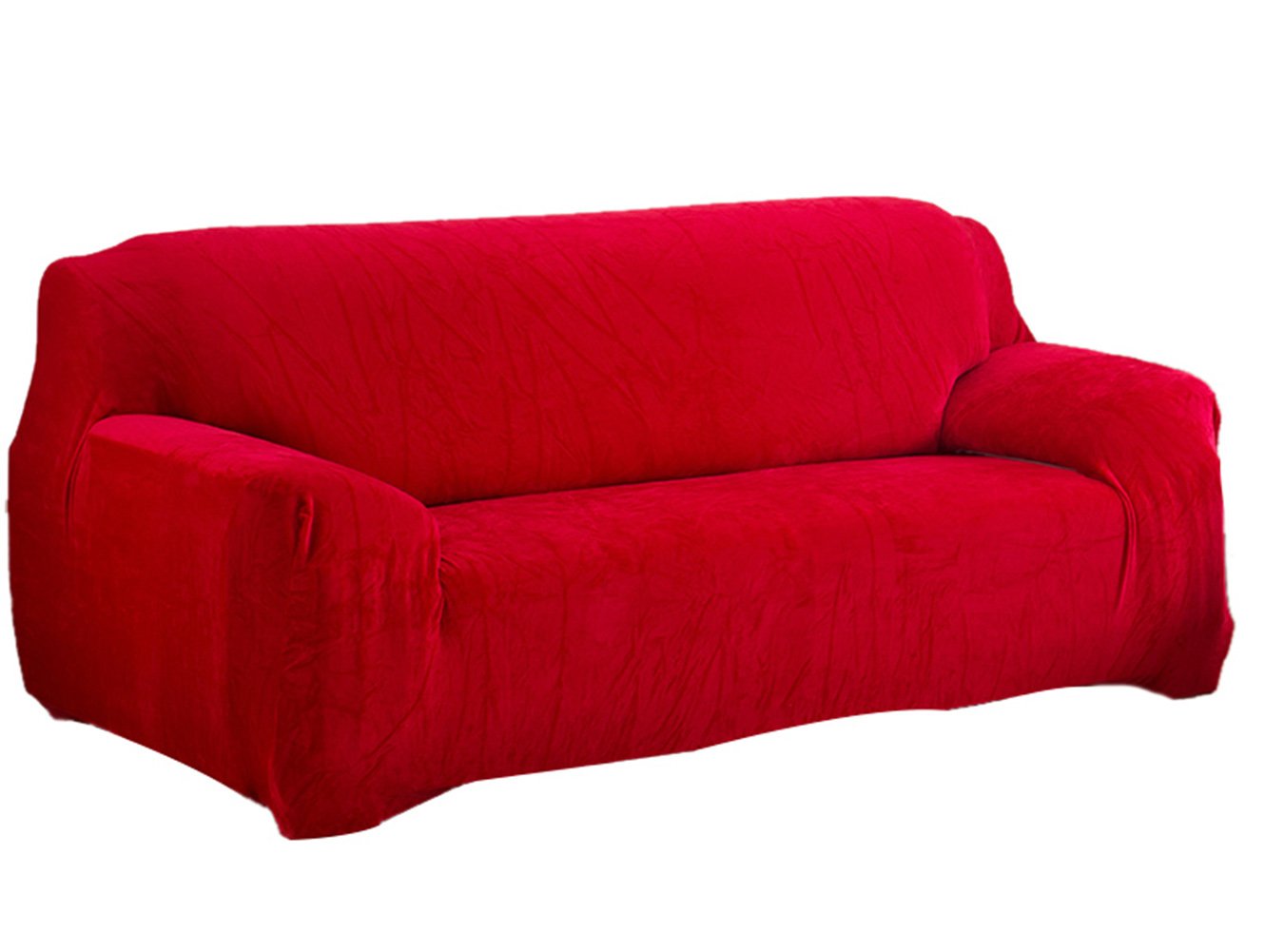 Winter Warm Fleece Sofa Cover Slipcover - Stretchable Elastic Fabric Sofa Protector for 3 Seater Couches (75