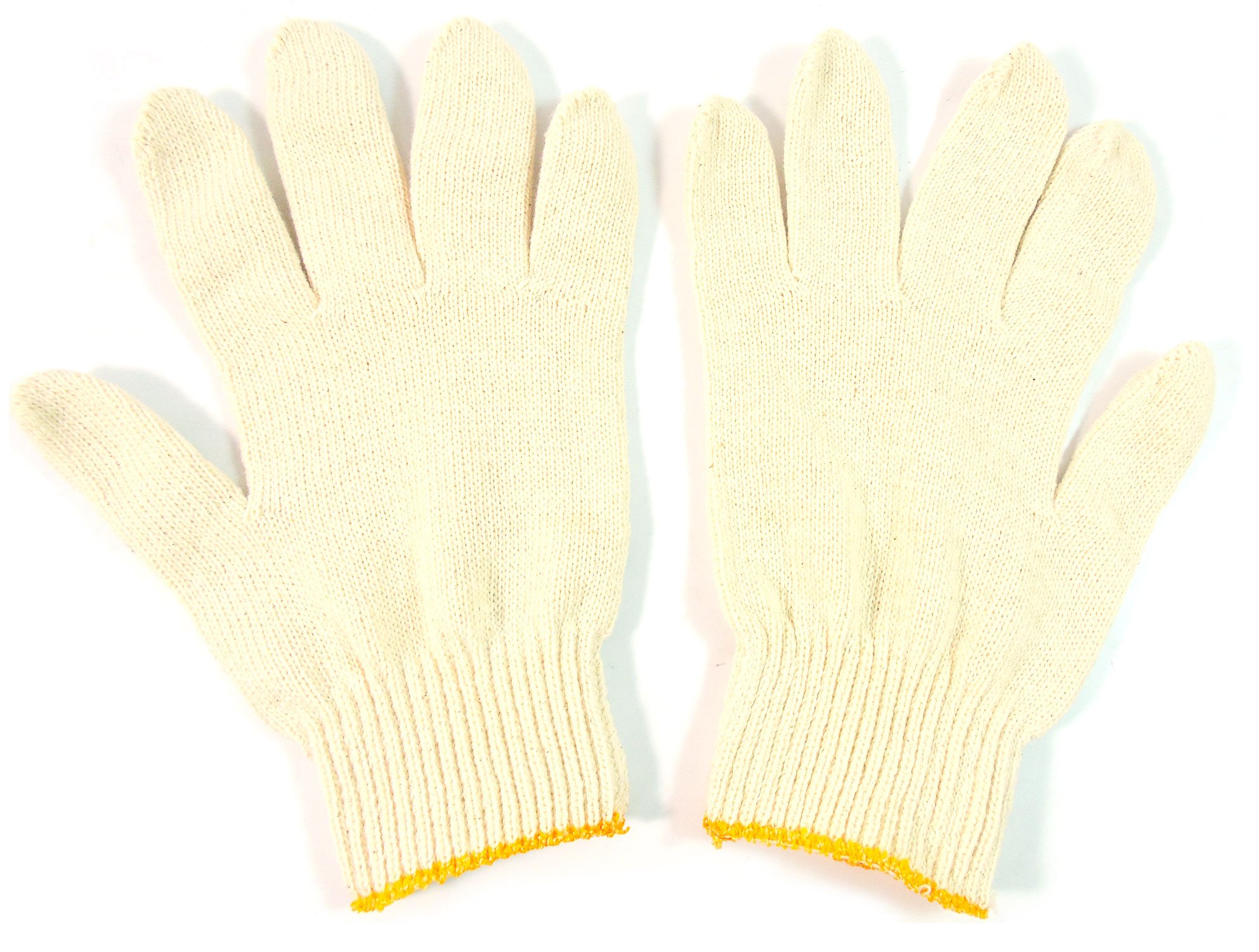 BG White Poly Cotton String Knit Work Gloves - Durable & Breathable Korean-Made Safety Gloves (240 Pairs) - Ideal for Construction, Gardening, and DIY Projects