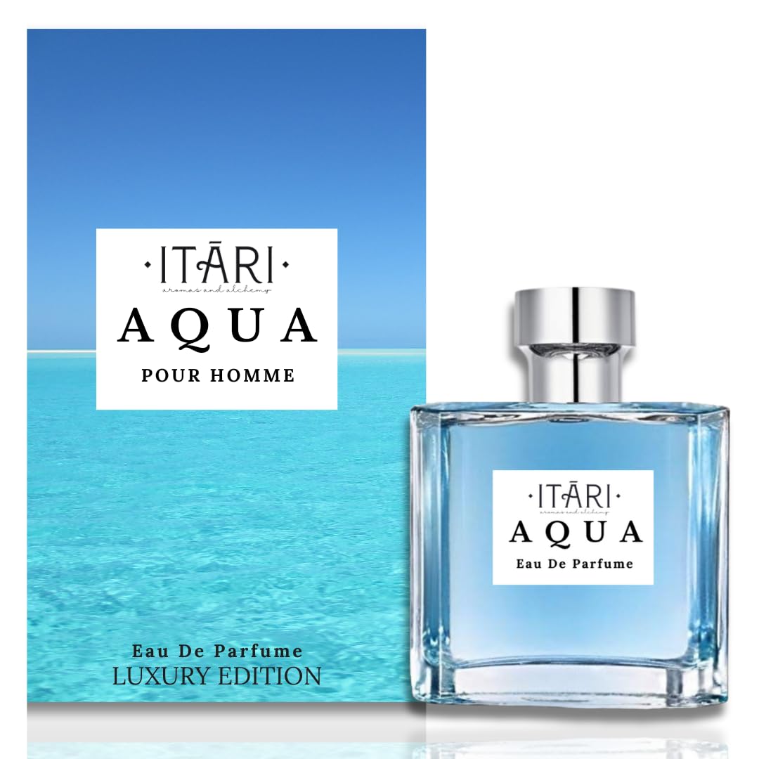Itari Aqua Fresh Luxury Long Lasting Cologne for Men - 3.7oz Citrus Woody Fresh Scent - Perfect Gift for Brother, Husband, Father - Ideal for Work, Date Night & Special Occasions