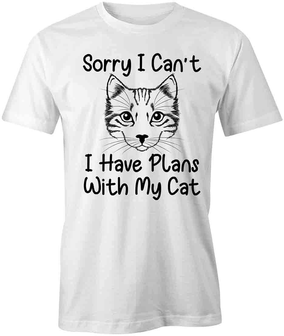 Funny Cat Lover T-Shirt - White Graphic Printed Tee for Women & Men | Perfect Gift for Cat Owners, Casual Wear & Cat-Themed Parties