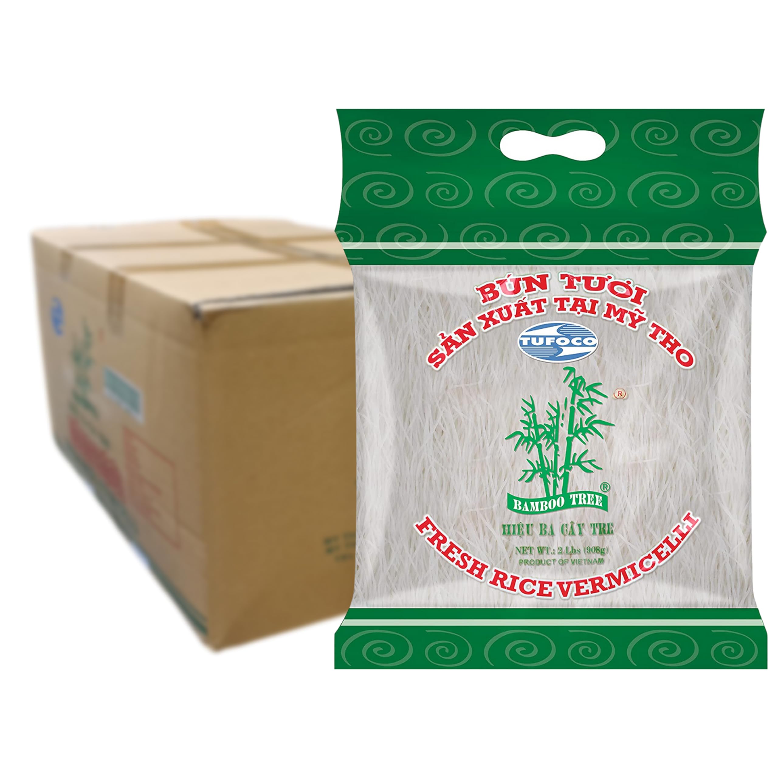 Premium Bamboo Tree Fresh Rice Vermicelli Noodles - 18 Pack x 908g (32oz) - Authentic Asian Stir Fry & Soup Noodles for Home Cooking & Restaurant Use