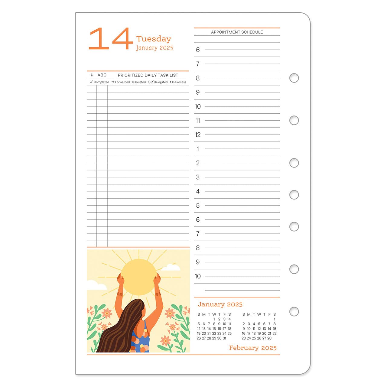 FranklinCovey Her Point of View Two Page Per Day Ring-Bound Planner - Classic Style (Jan 2025 - Dec 2025) | Daily Organizer for Women, Productivity Planner for Work & Life Balance | Perfect for Goal Setting, Time Management & Personal Growth