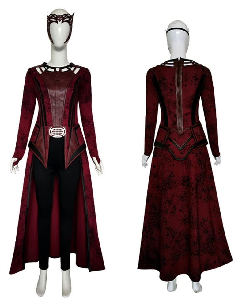 Scarlet Witch Costume for Women - Wanda Maximoff Cosplay Outfit with Top, Pants, Headpiece & Red Cloak | Halloween Party, Comic Con, Cosplay Events, Movie Premiere
